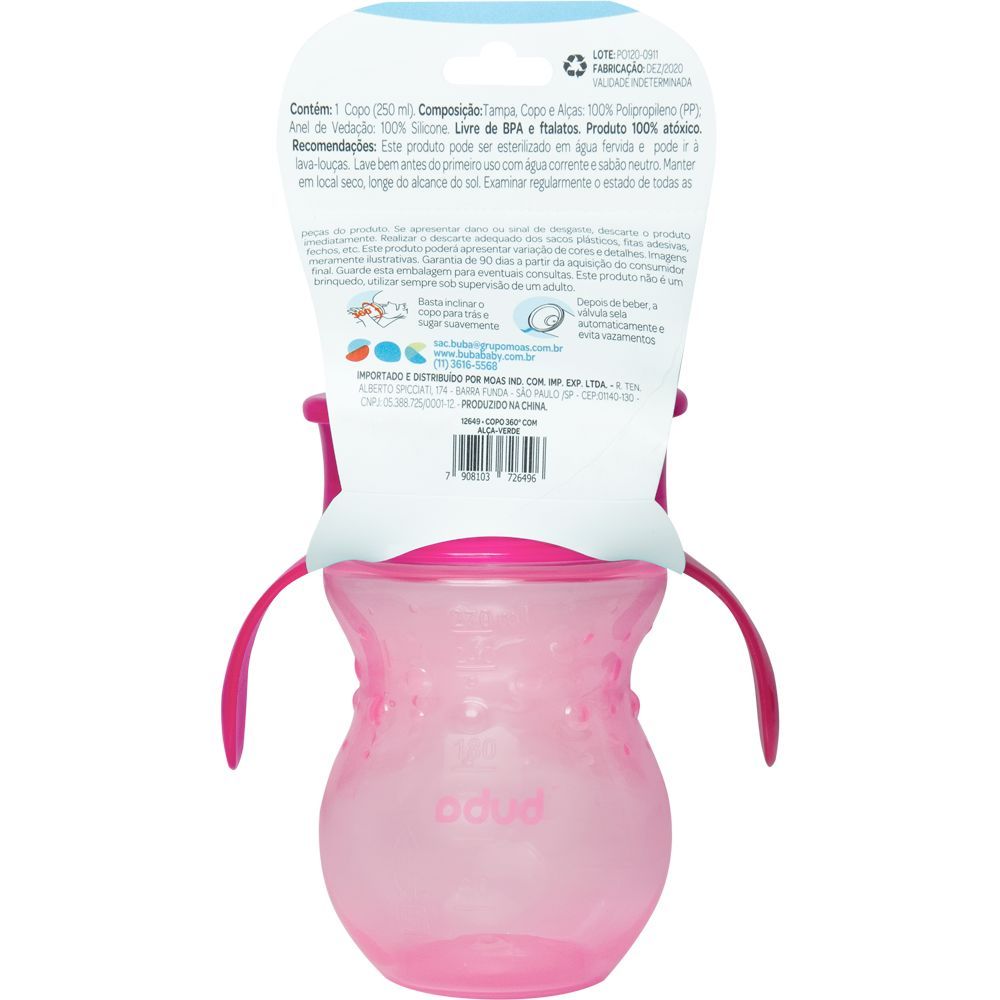 Copo de Treinamento 360º com Alça Azul