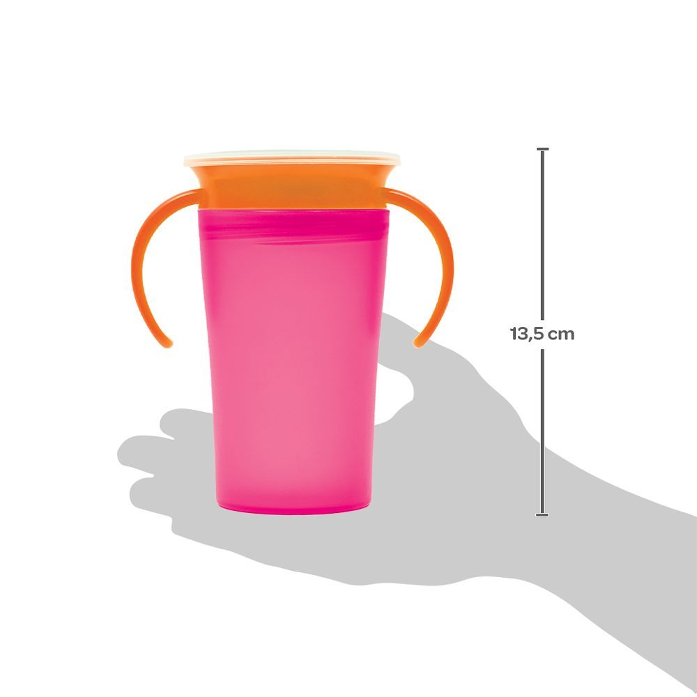 Copo de Treinamento 360° com Alça Rosa