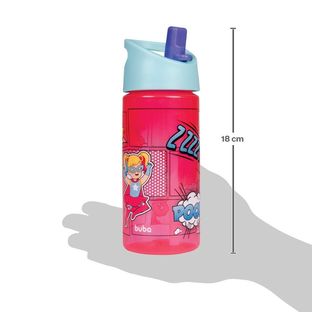 Garrafa Infantil Com Canudo Super-Heroínas
