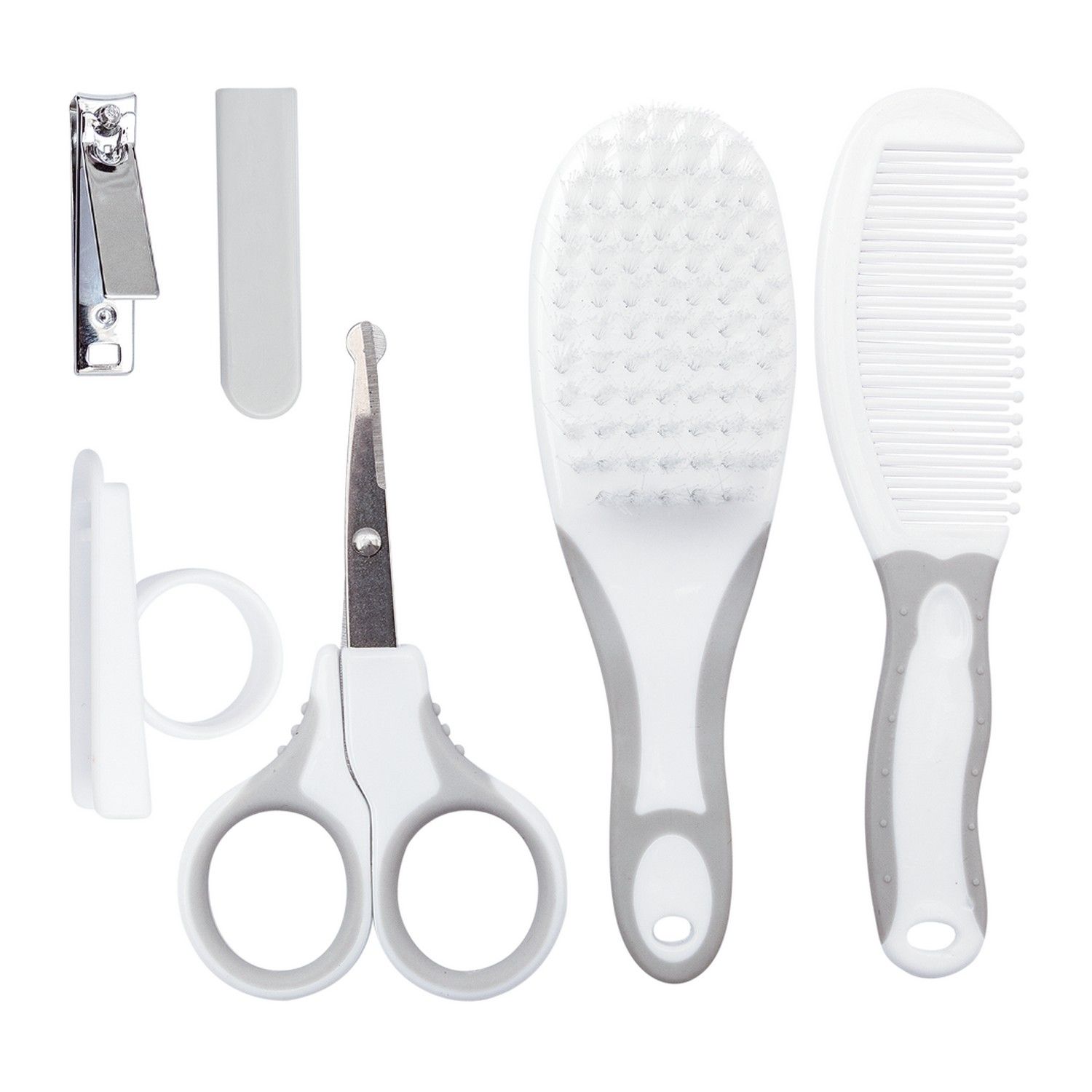 Kit Cuidados Bebê Branco e Cinza