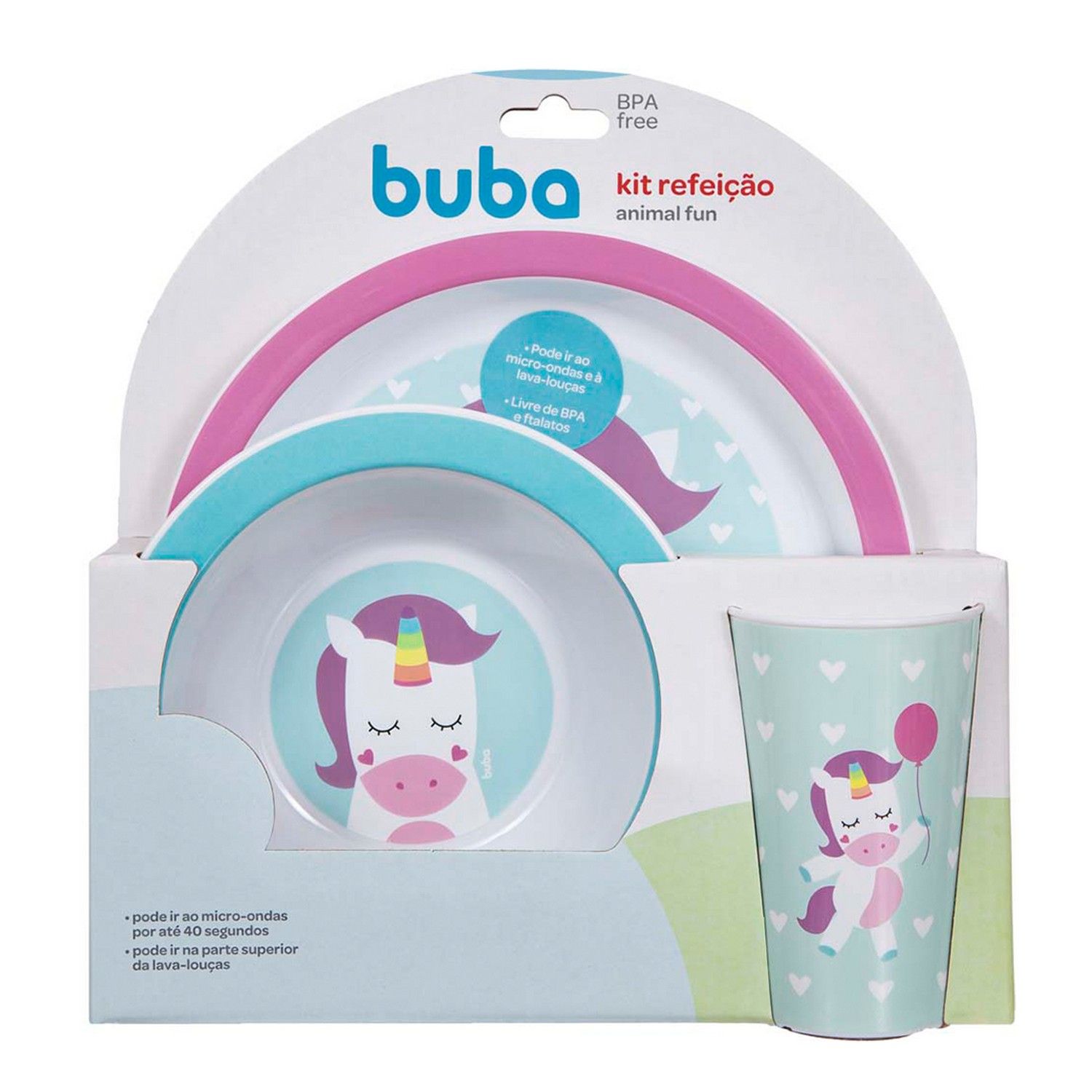 Kit Refeição Animal Fun Unicórnio