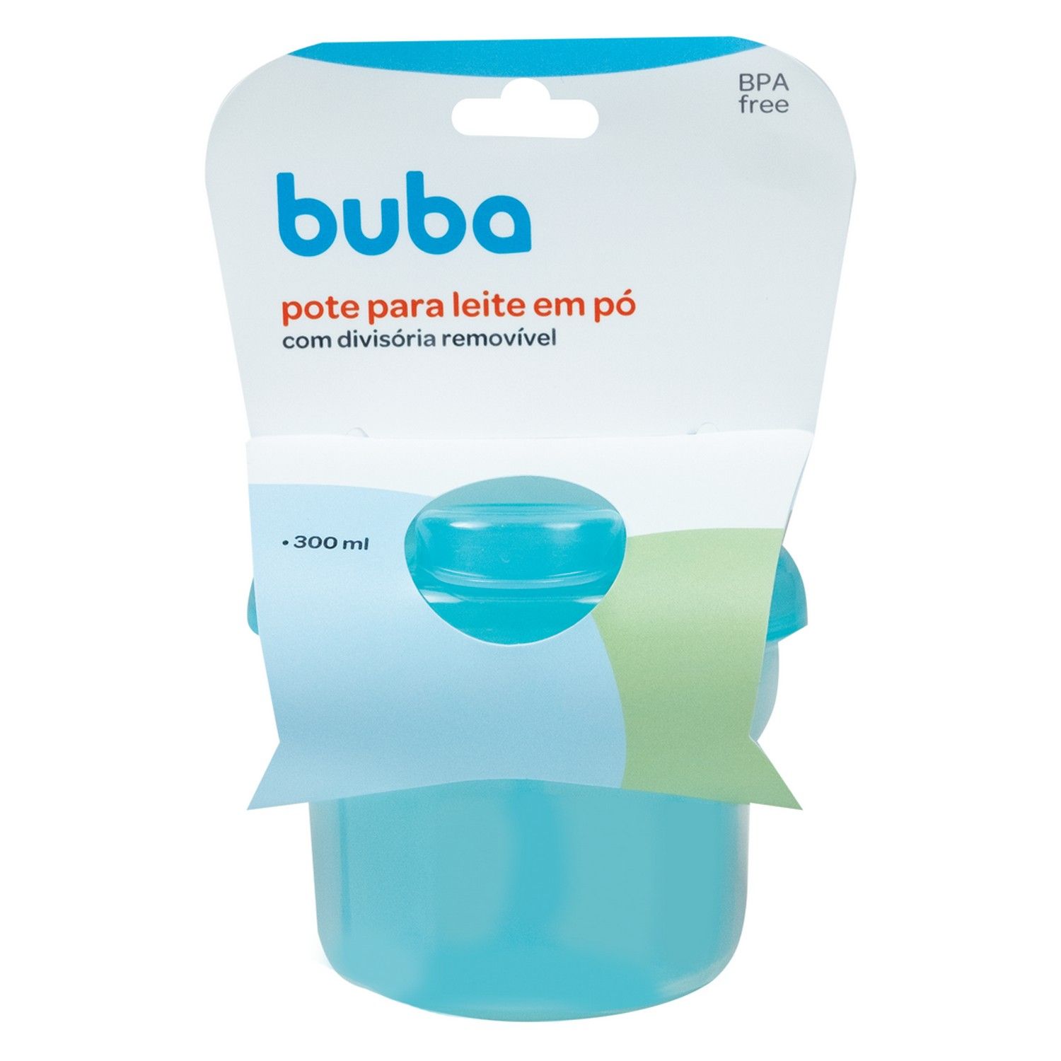 Pote para Leite em Pó com Divisória Azul