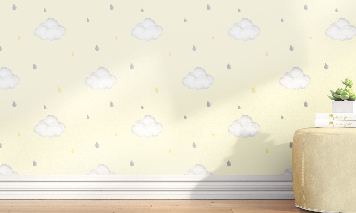 Papel de Parede Nuvens e Gotinhas 3m
