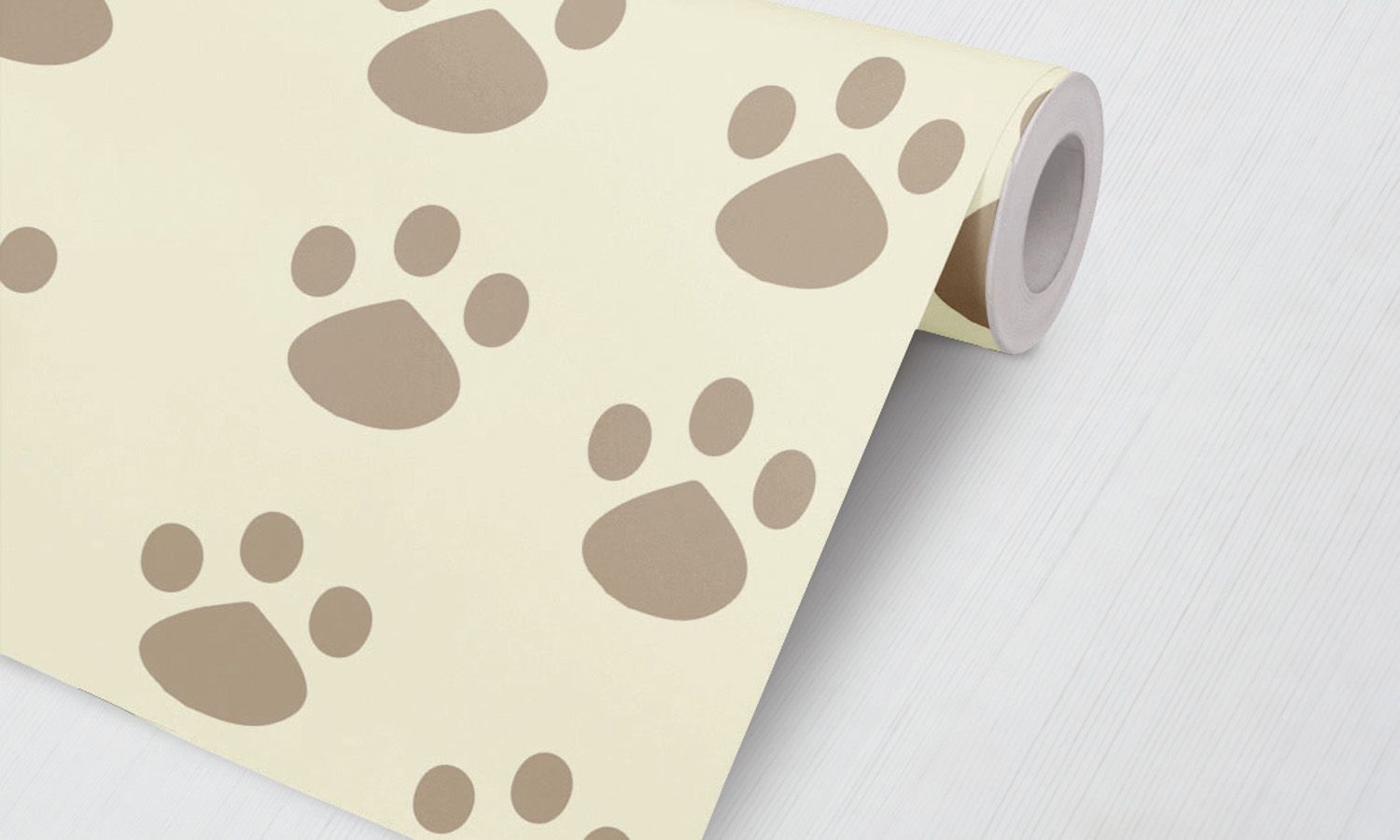 Papel de Parede Patinhas Creme e Marrom 3M