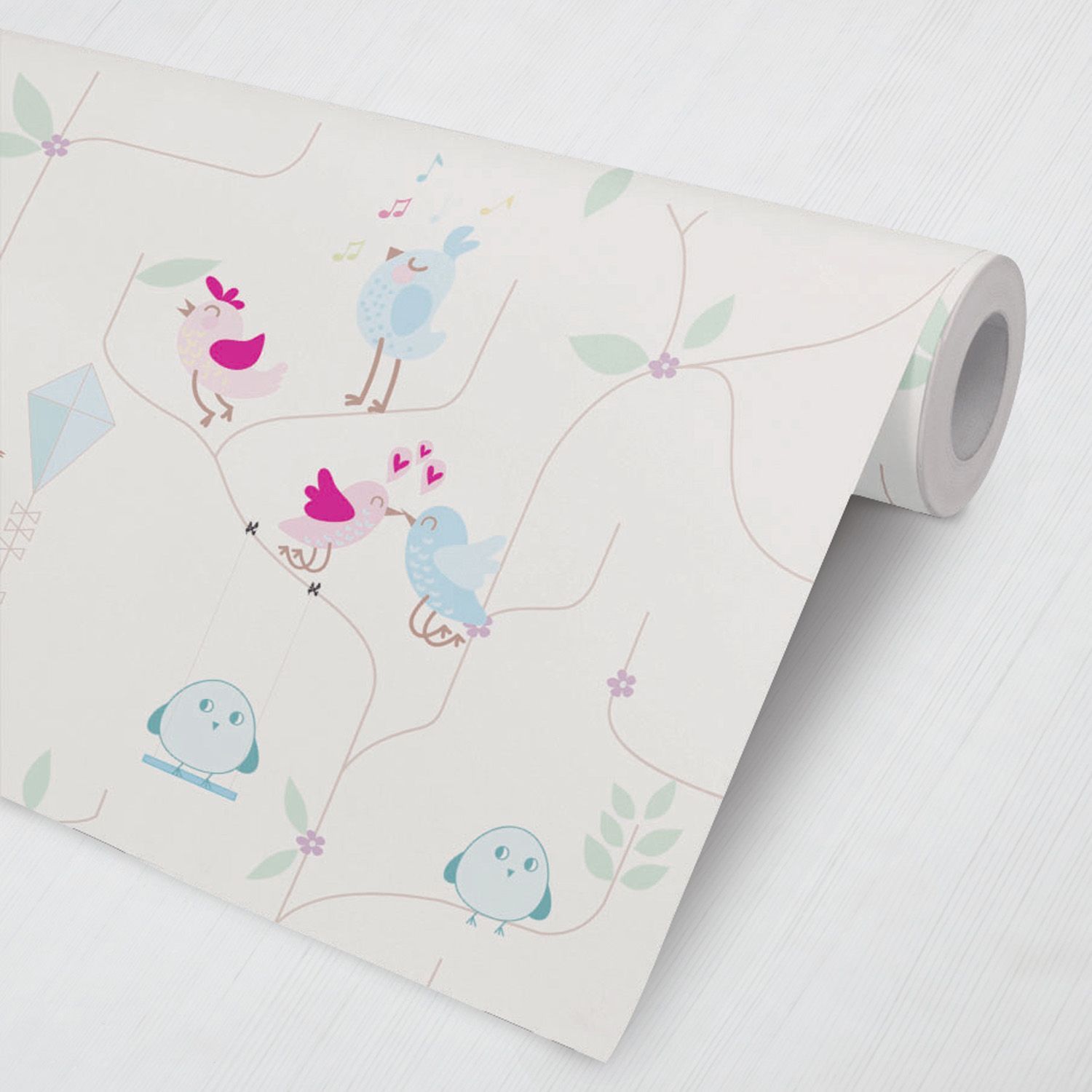 Papel de Parede Home Sweet Home Passarinhos Coloridos 3M