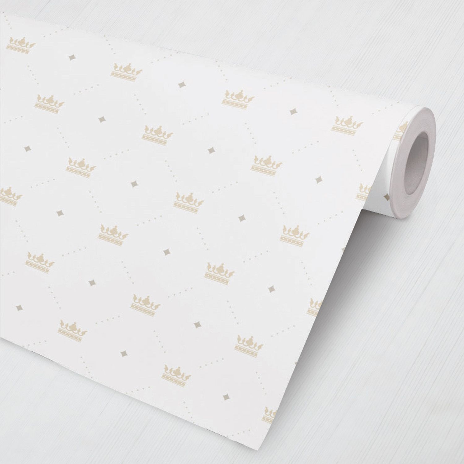 Papel de Parede Coroas e Losangos Bege 3M