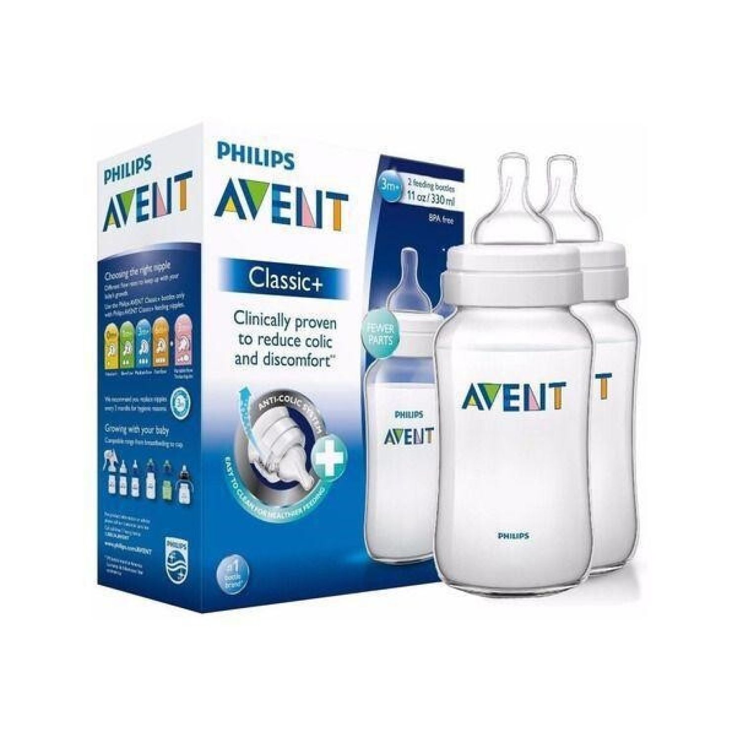 Kit Mamadeira Anticólica Clássica 330ml