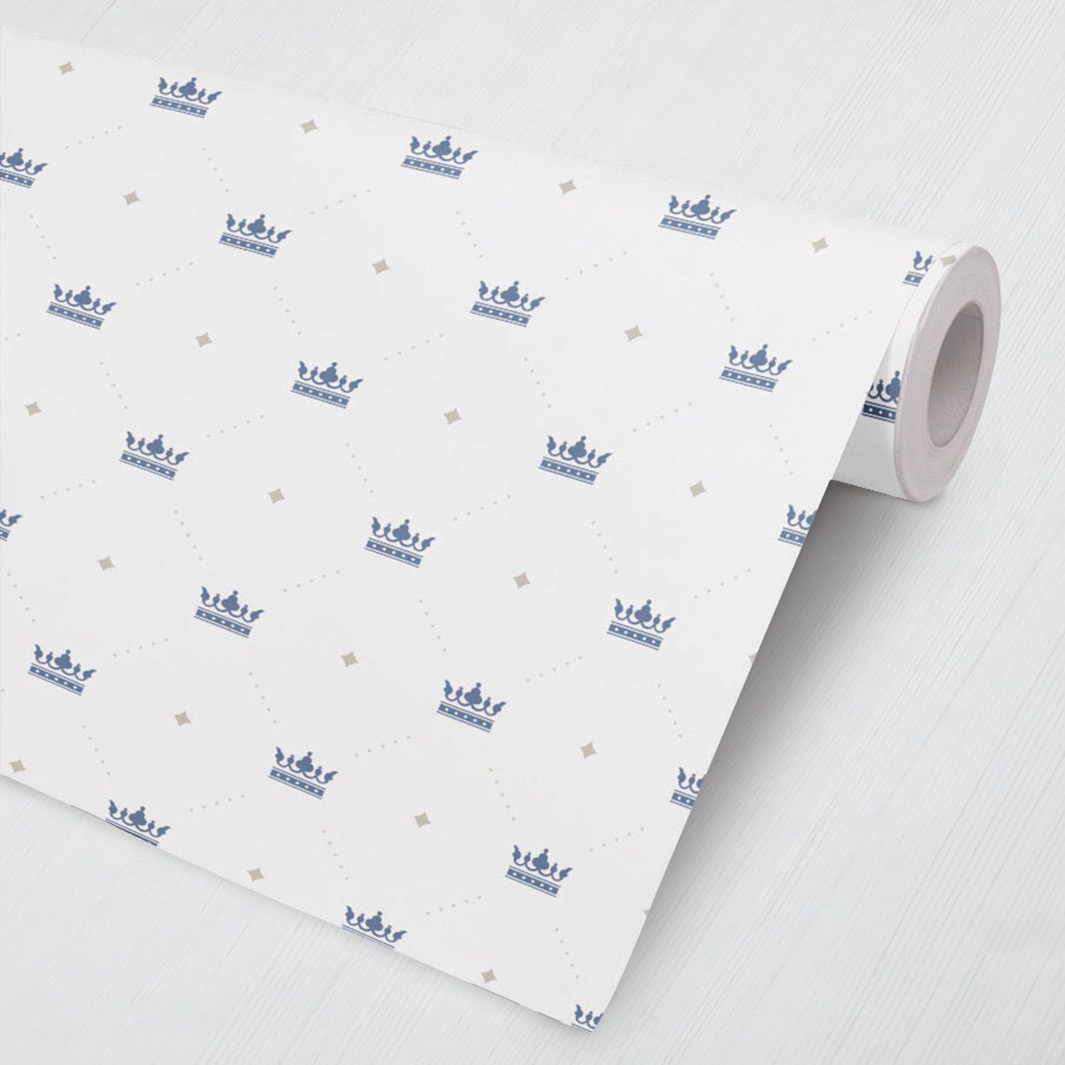 Papel de Parede Coroas e Losangos Bege 3M