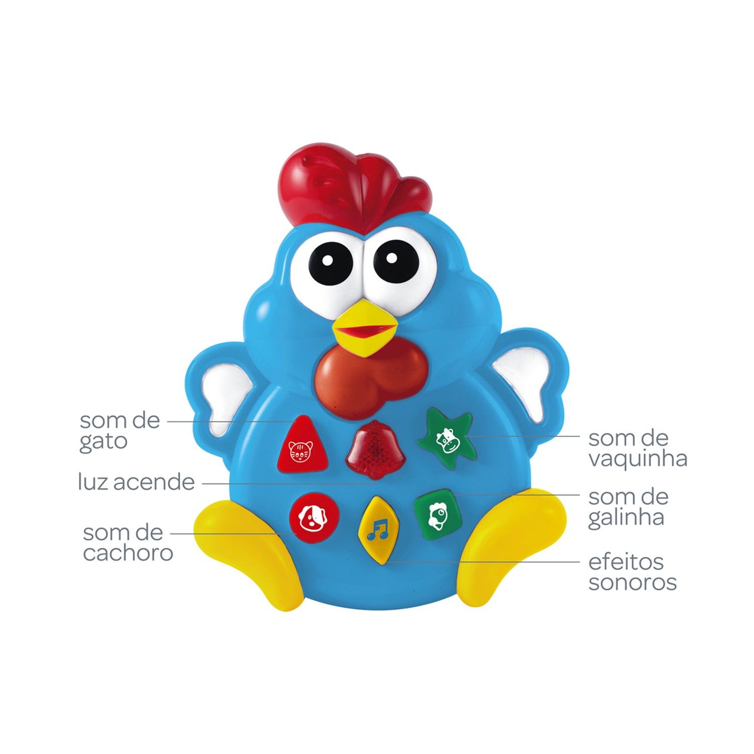 Figura de Atividades Animaizinhos Divertidos Galinha Azul
