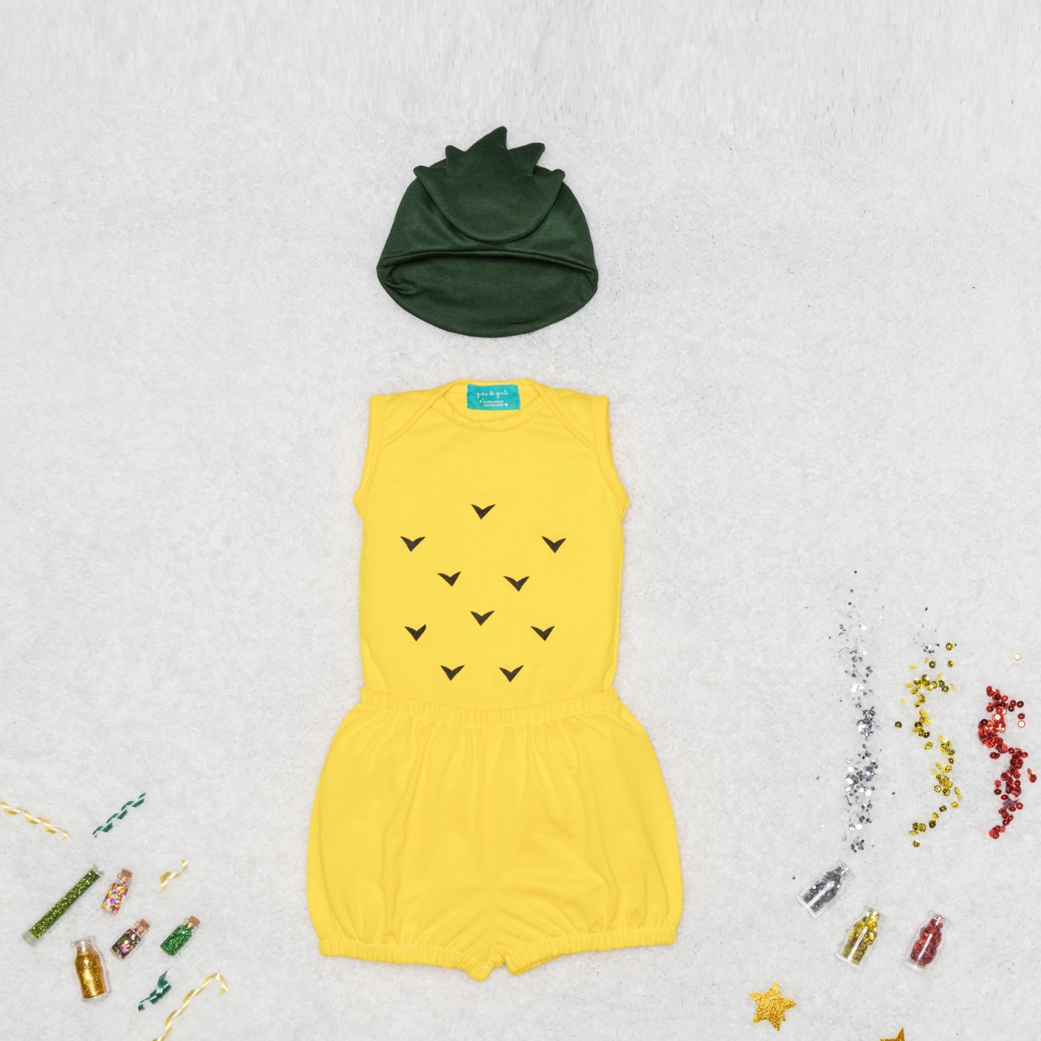 Fantasia Abacaxi Bebê 3 Peças