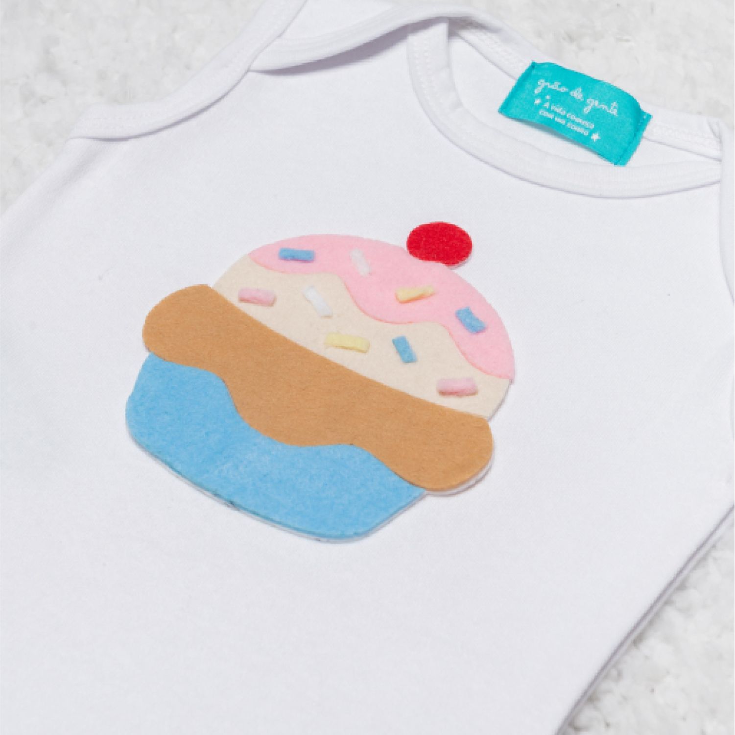 Fantasia Cupcake Bebê 3 Peças