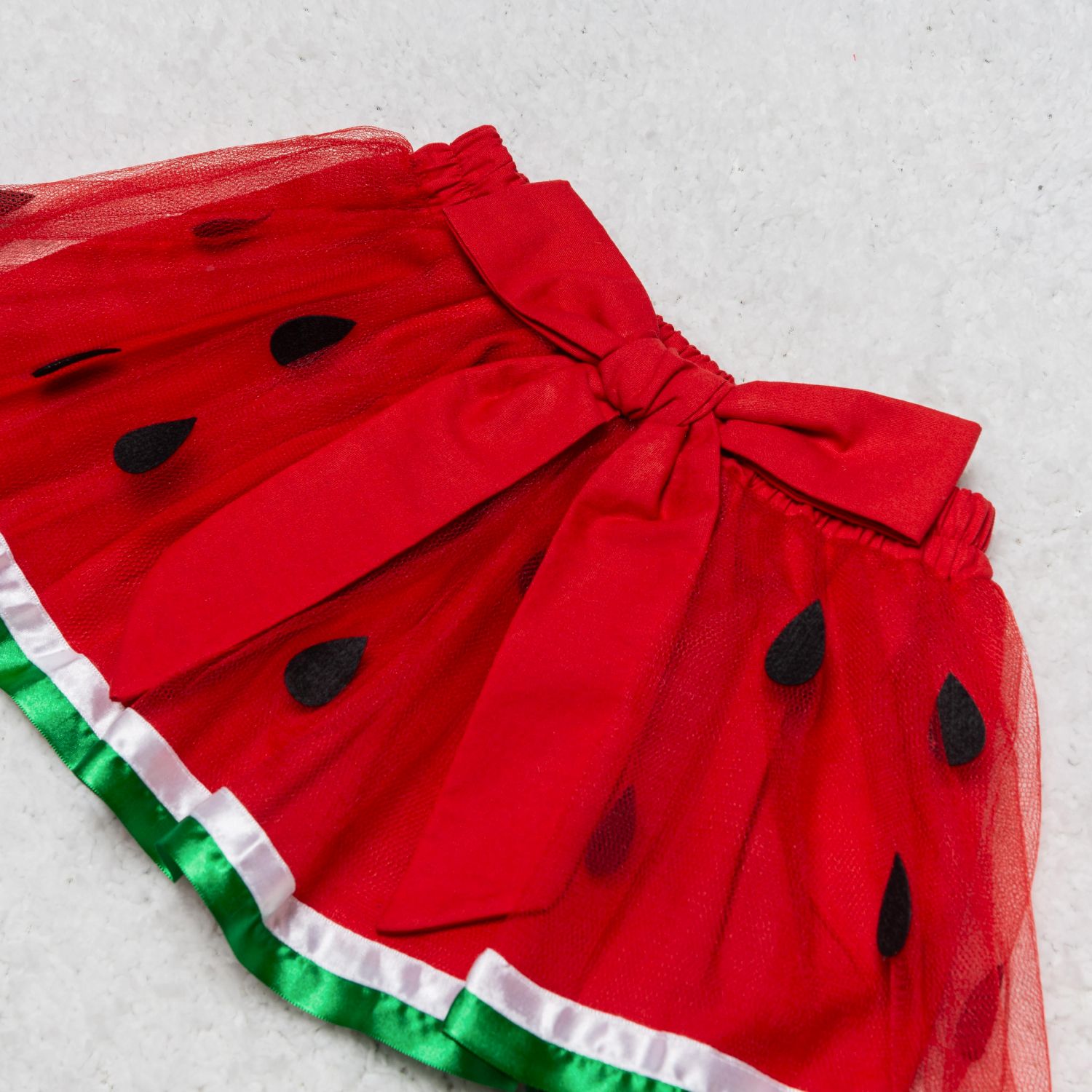 Fantasia Melancia Bebê com Saia de Tule 3 Peças