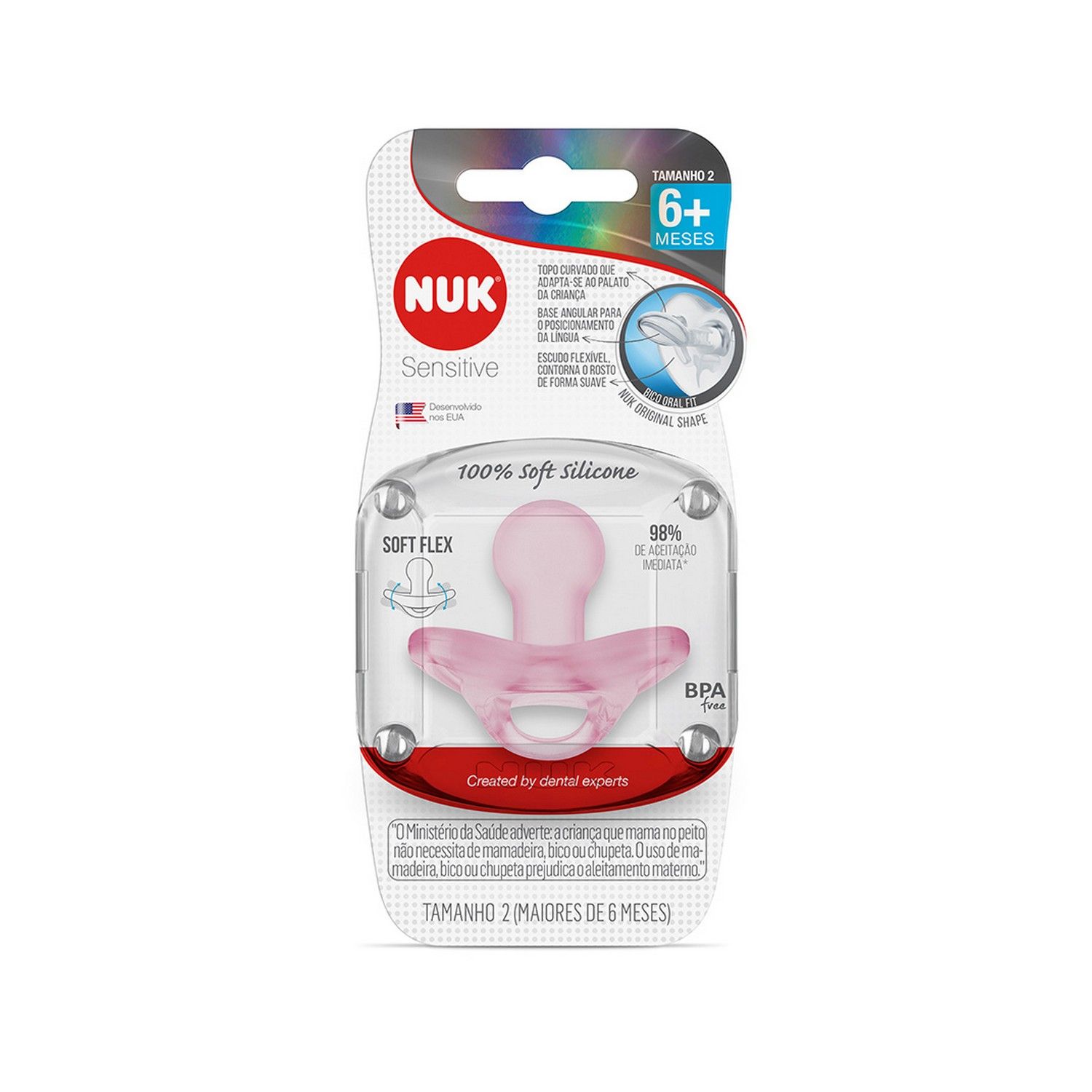 Chupeta Silicone Sensitive 6+ Meses Azul