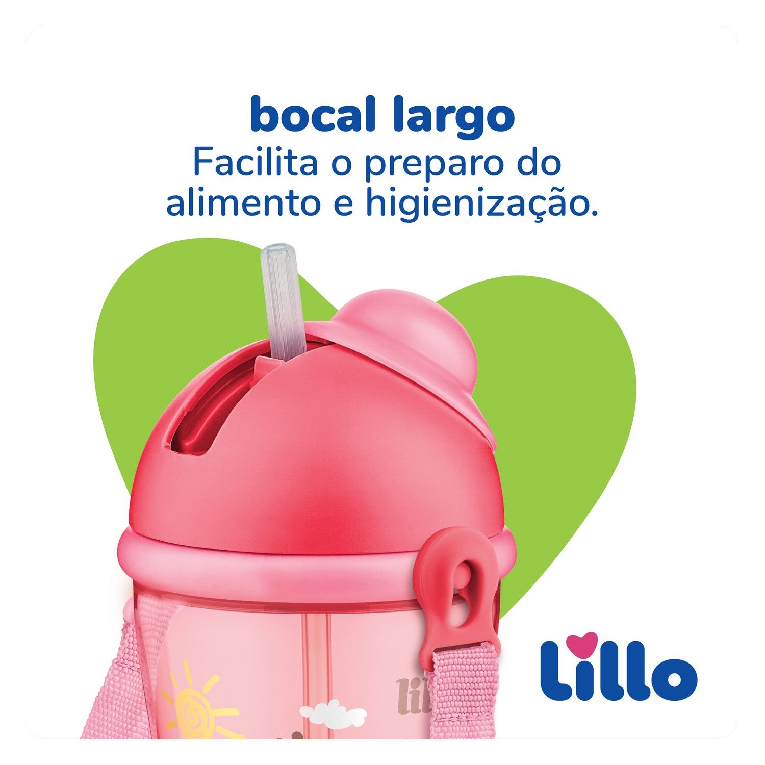 Copo Cantil com Canudo Rosa 390ml