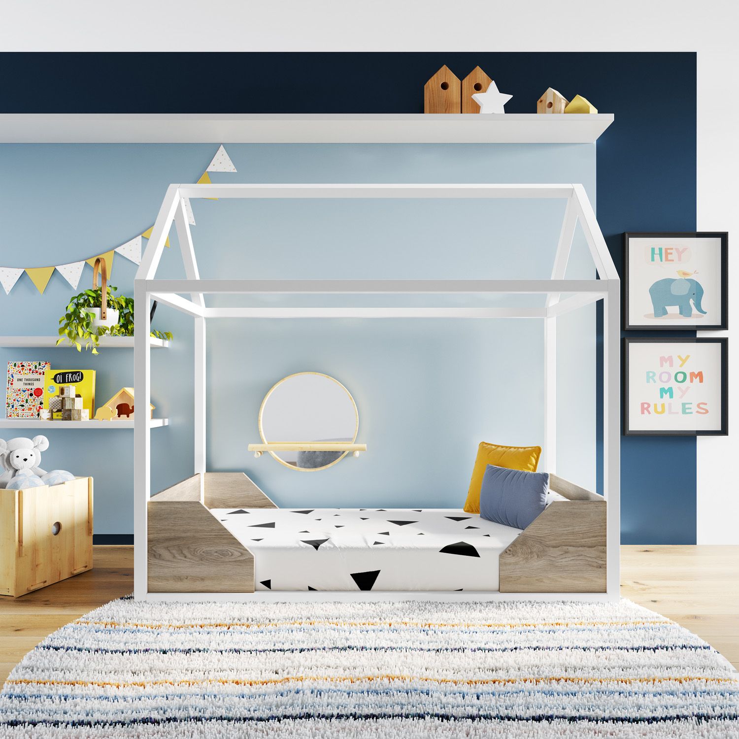 Mini Cama Casinha Montessoriana Branco Portugal - imagem 4