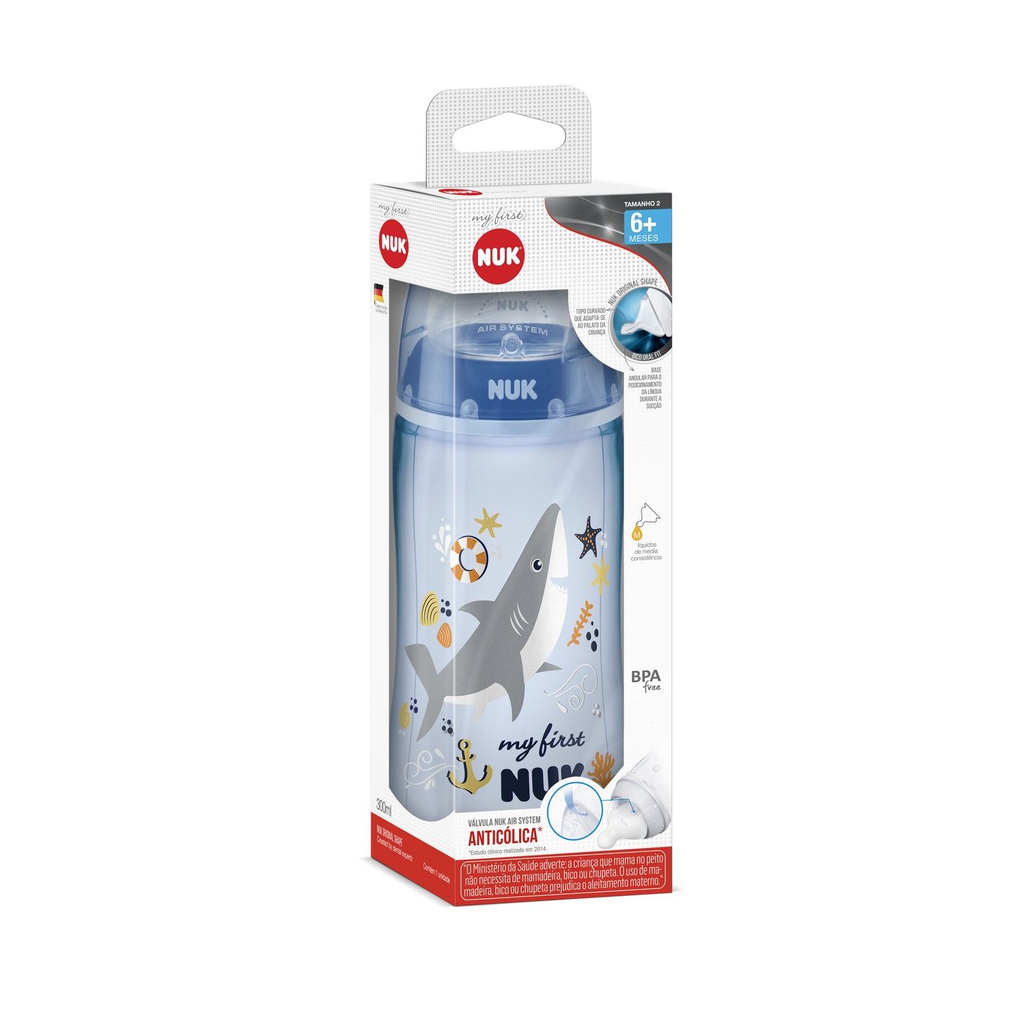 Mamadeira My First Tubarão Azul 300ml