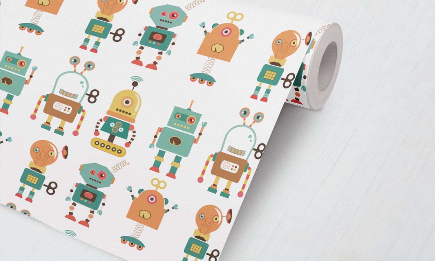 Papel de Parede Robôs Colorido 3M