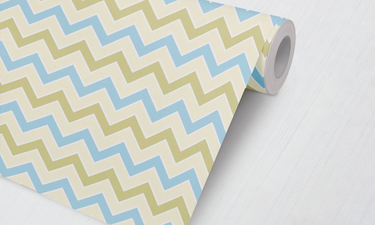 Papel de Parede Chevron Amarelo e Verde 3M