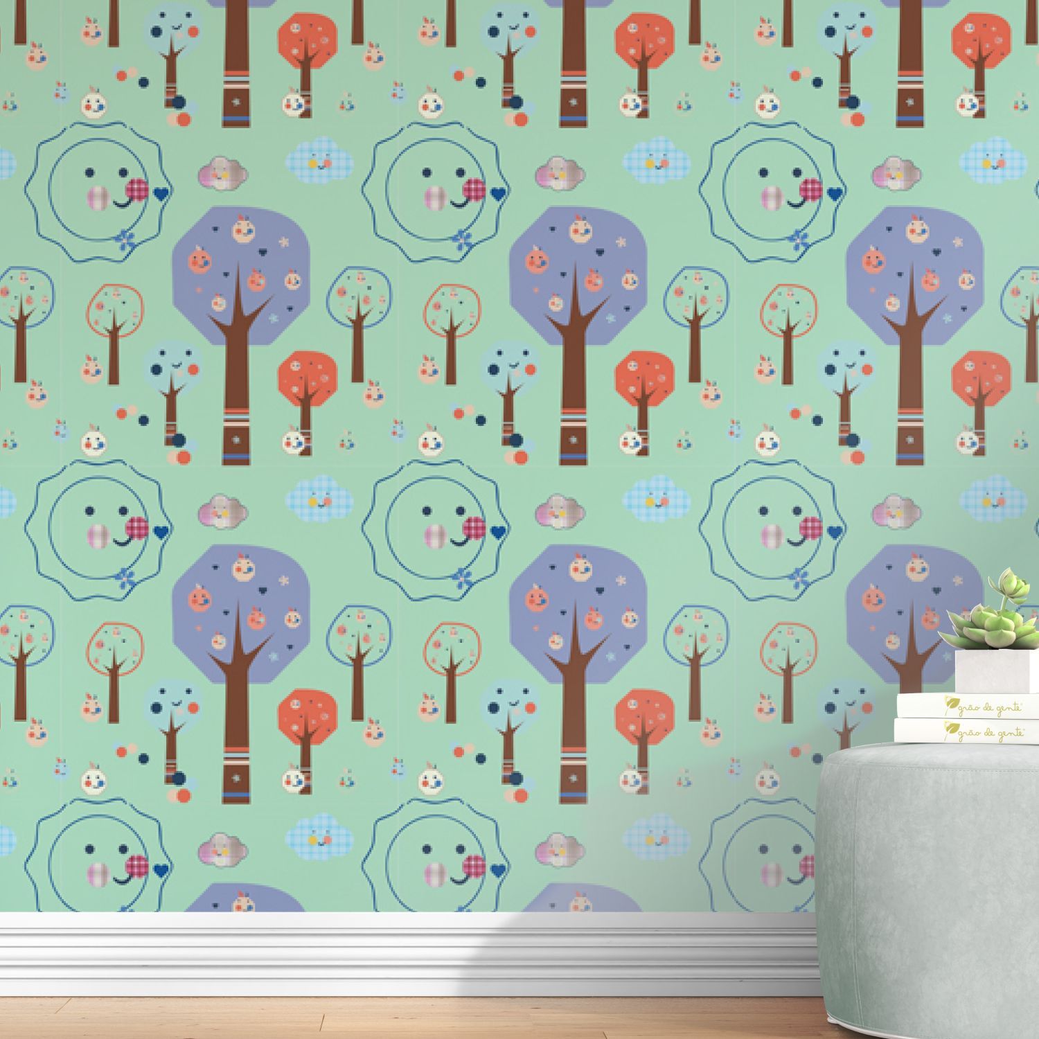 Papel de Parede Sol na Floresta Abstrata 3M