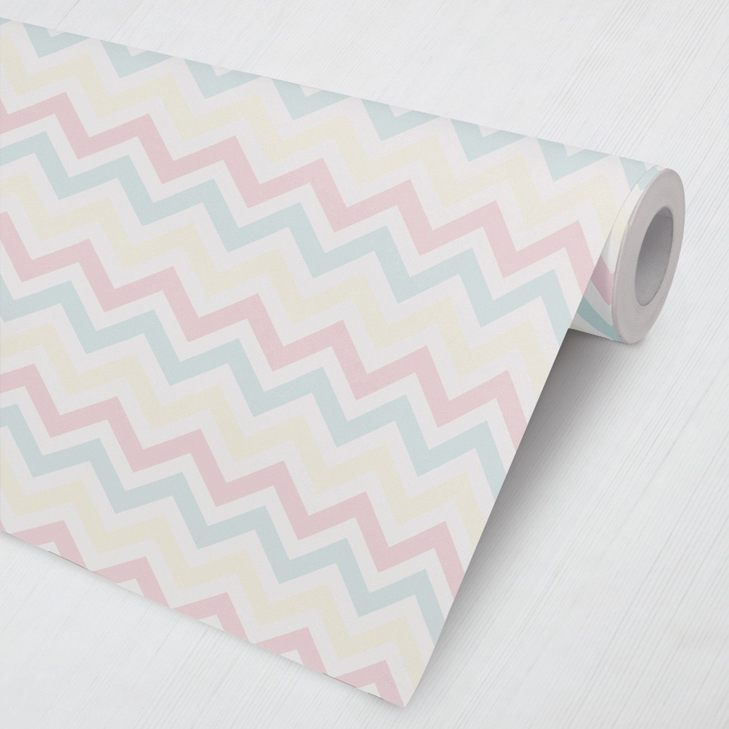 Papel de Parede Chevron Amarelo e Verde 3M