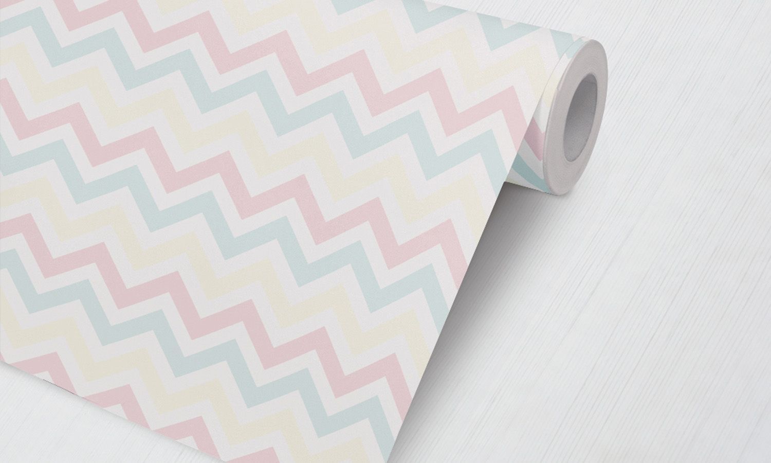 Papel de Parede Chevron Amarelo e Verde 3M