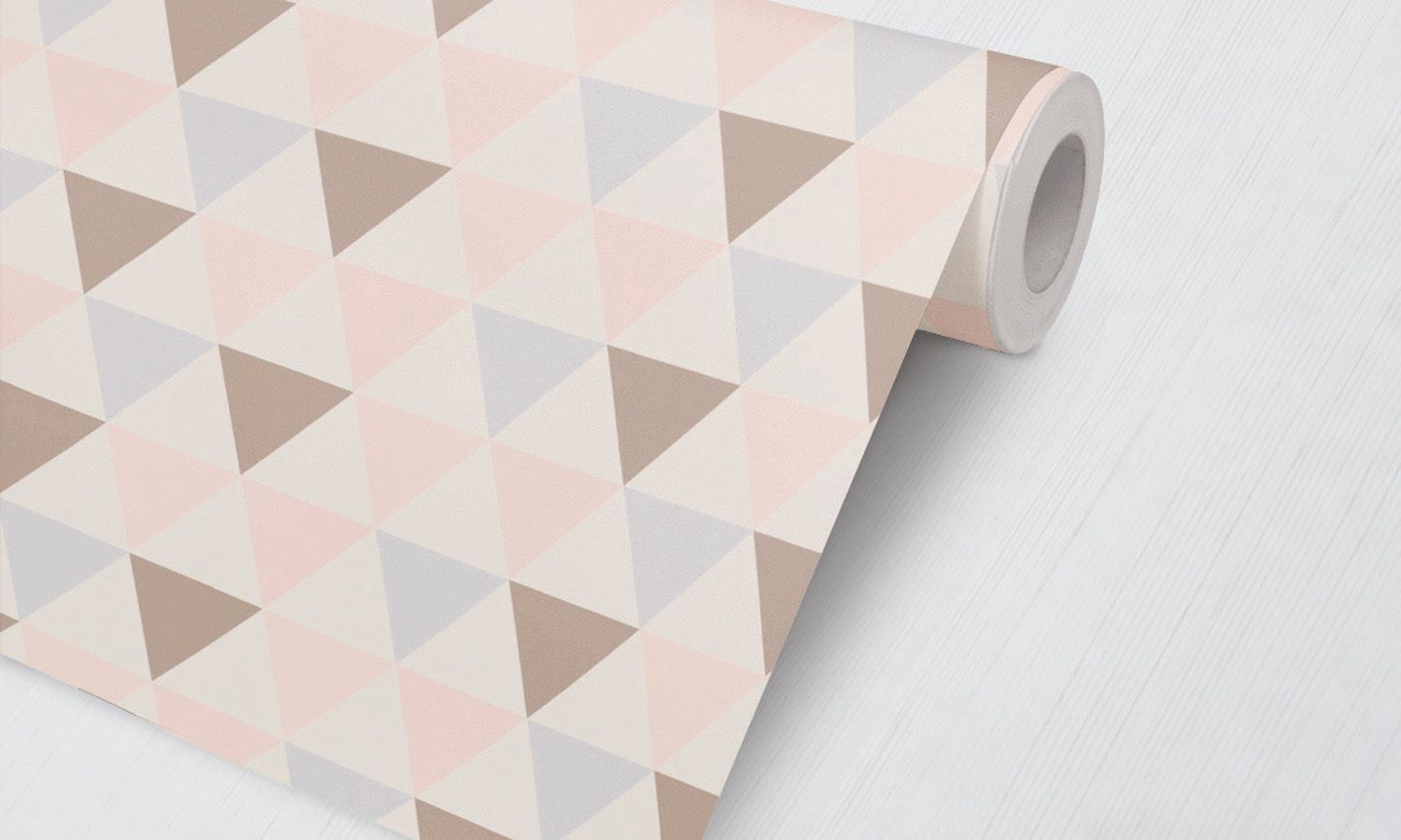 Papel de Parede Geométrico Triângulos Lilás, Rosé e Nude 3M