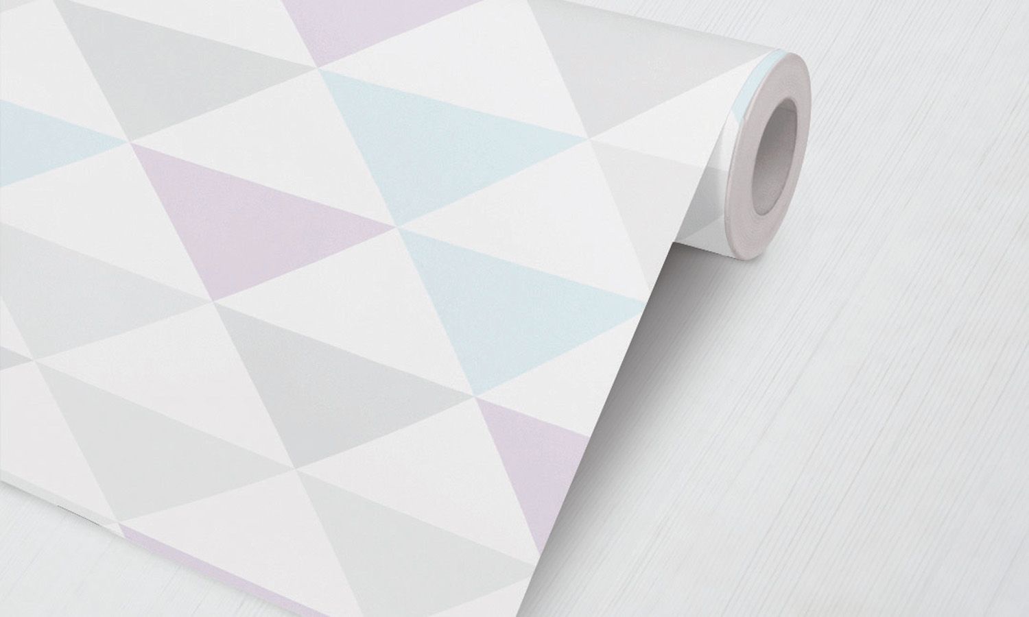 Papel de Parede Triângulos Geométricos Azul Claro e Lilás 3M