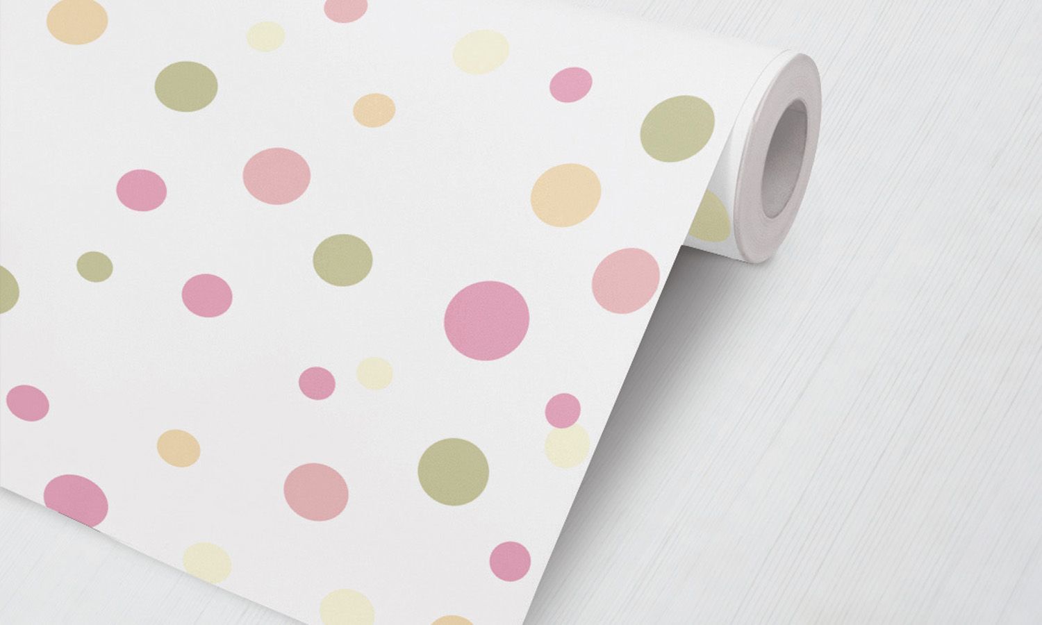 Papel de Parede Bolinhas Colorido Fundo Branco 3M
