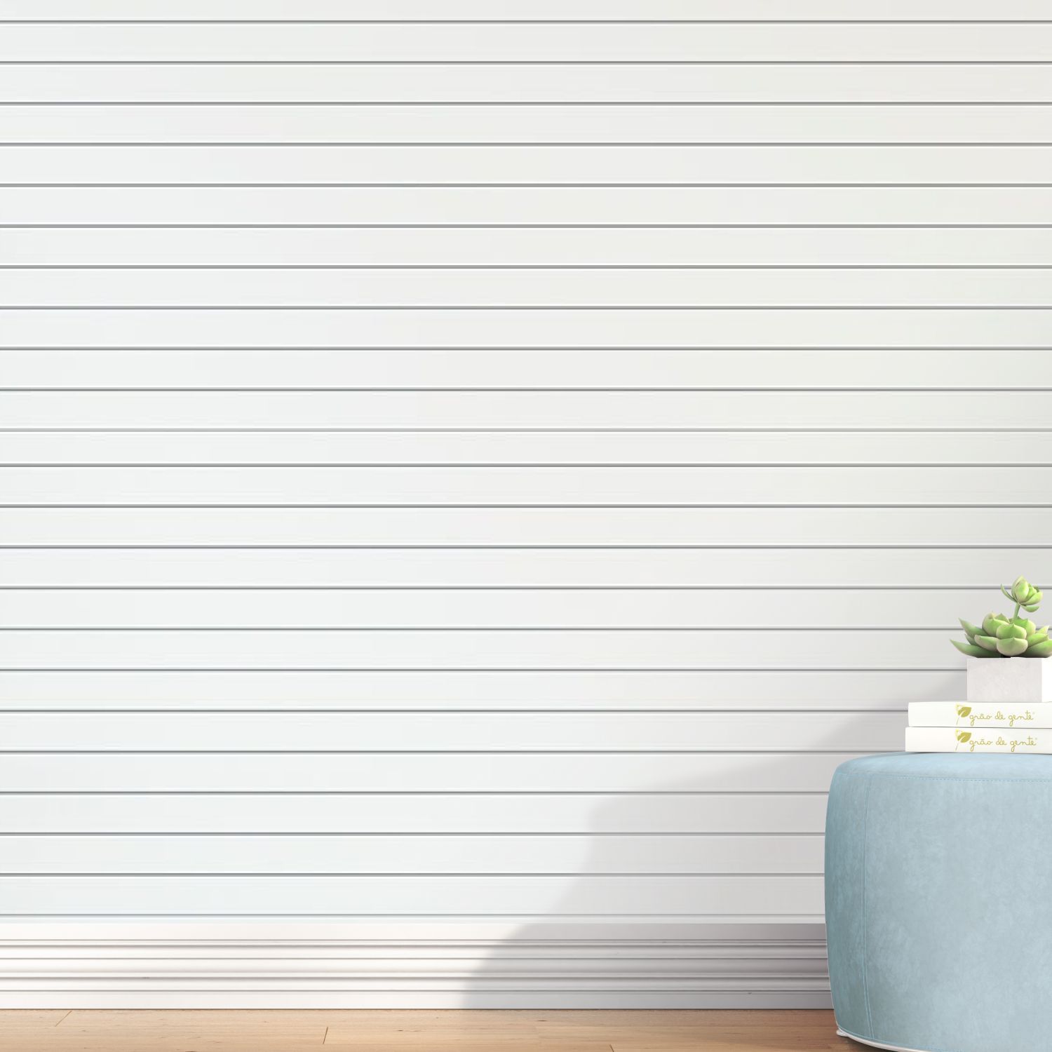 Papel de Parede Listrado Horizontal Branco e Preto 3m