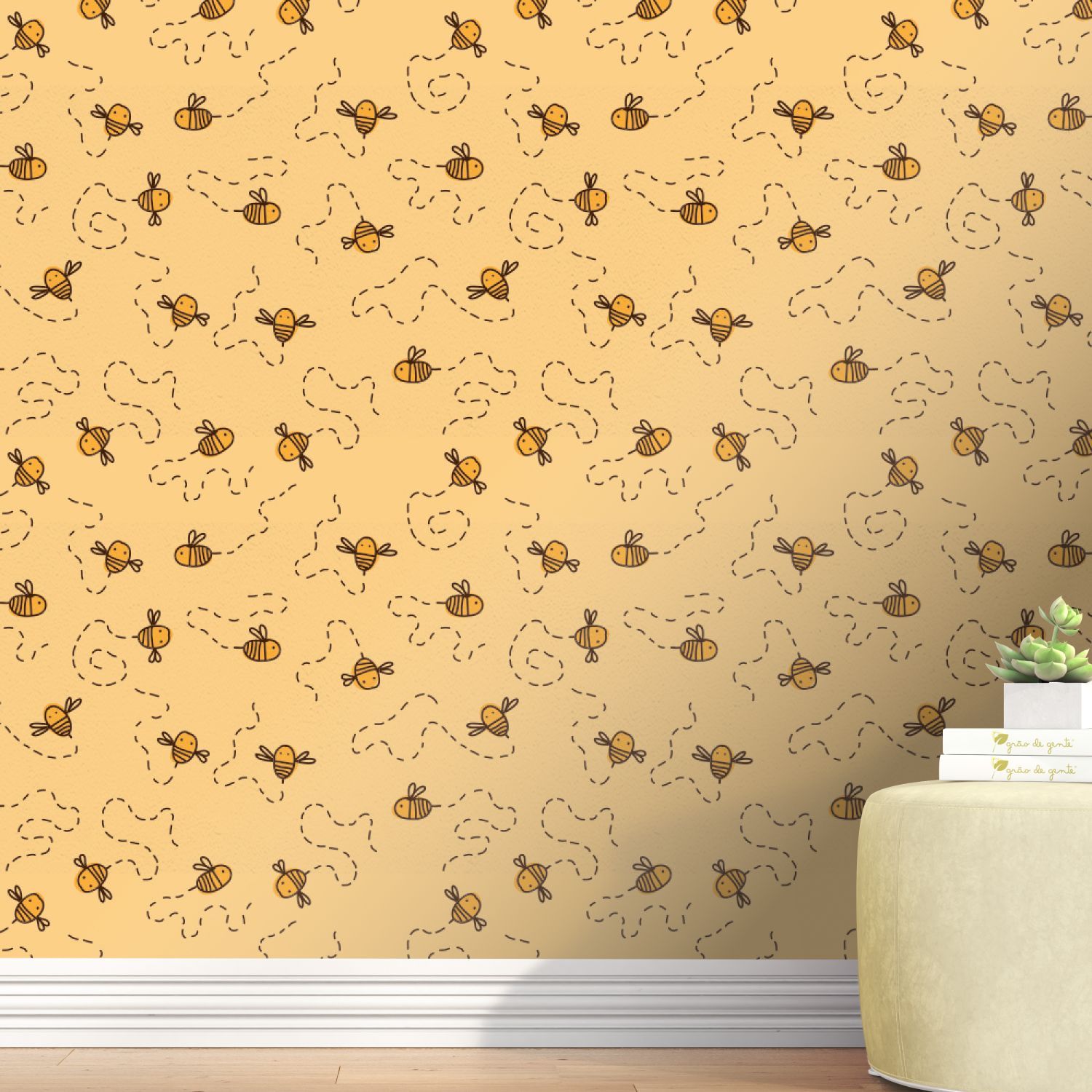 Papel de Parede Abelha Amarelinha 3m