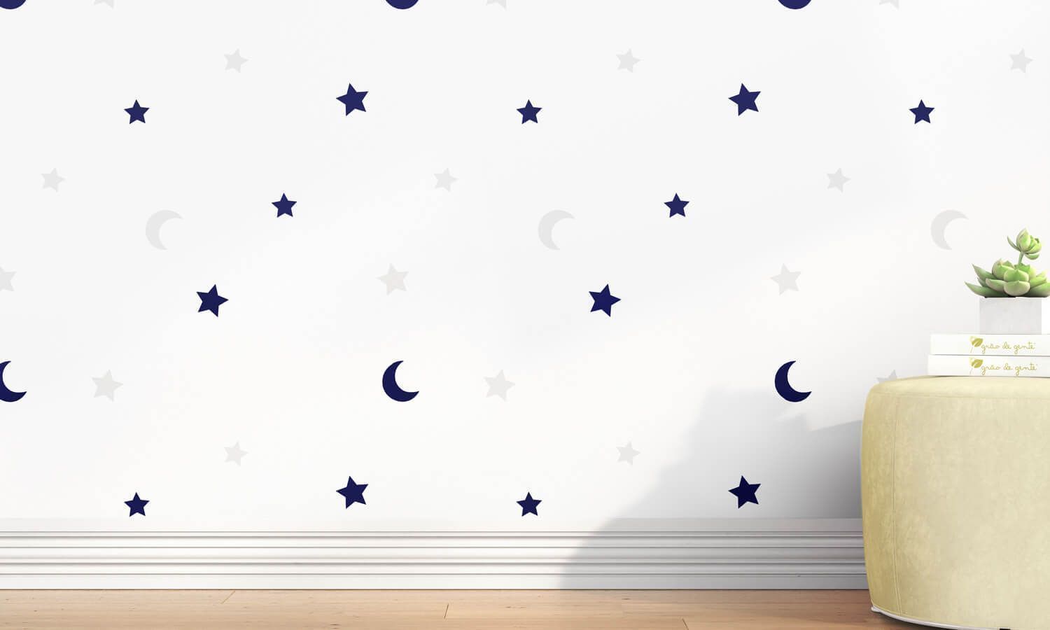 Papel de Parede Lua e Estrelas 3m