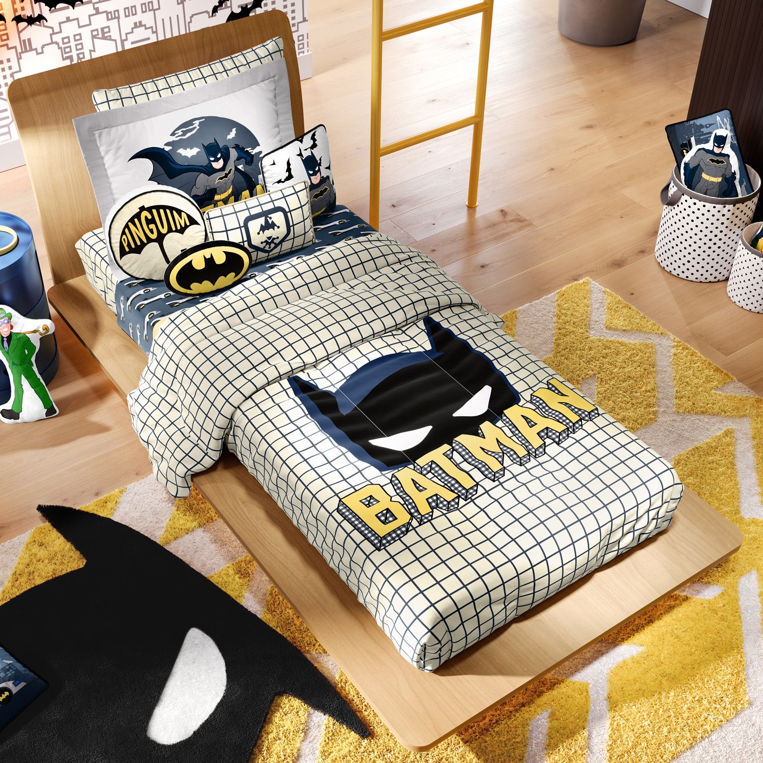 Manta Infantil Solteiro Dupla Face com Soft Batman 1,20M