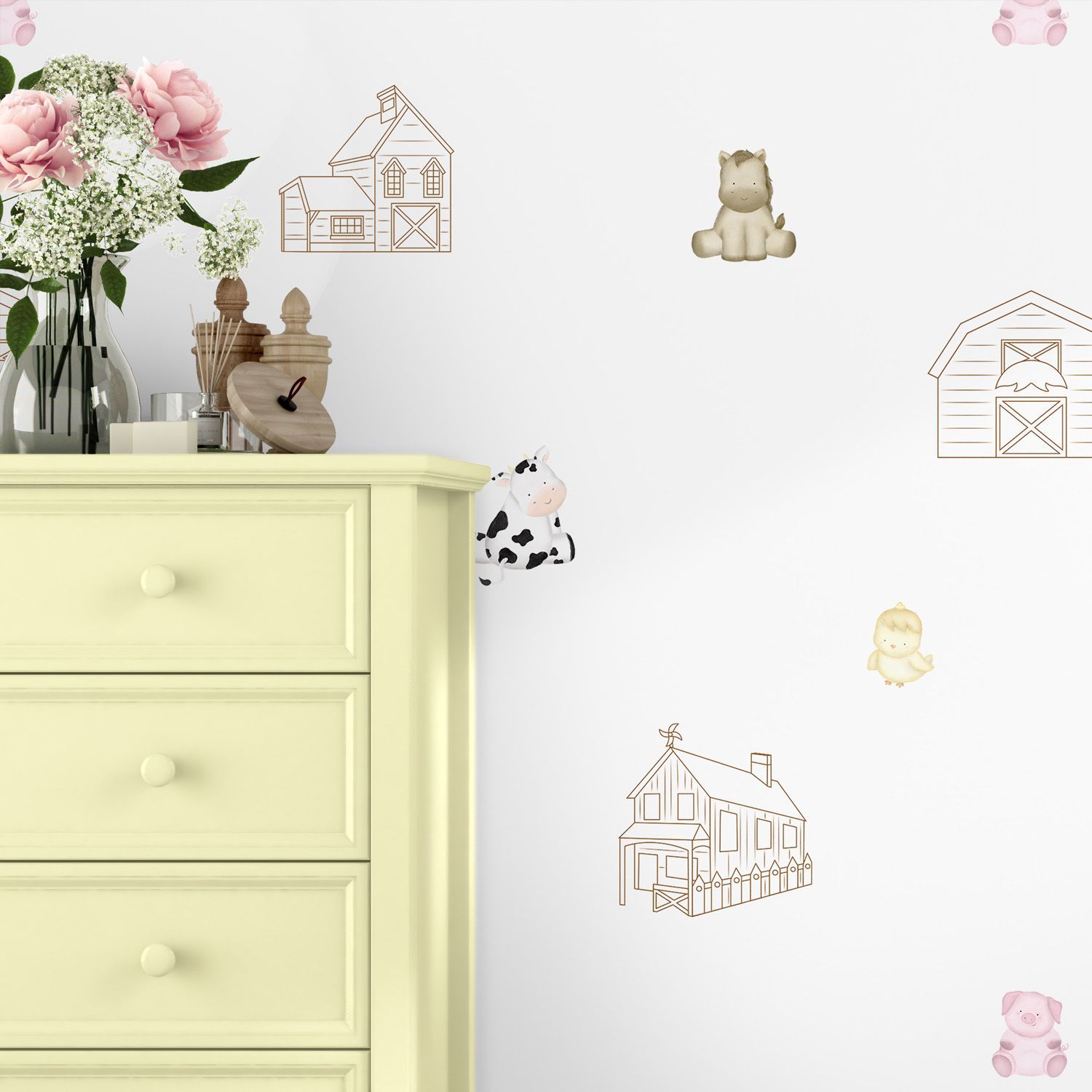 Papel de Parede Amiguinhos Fazendinha 3m