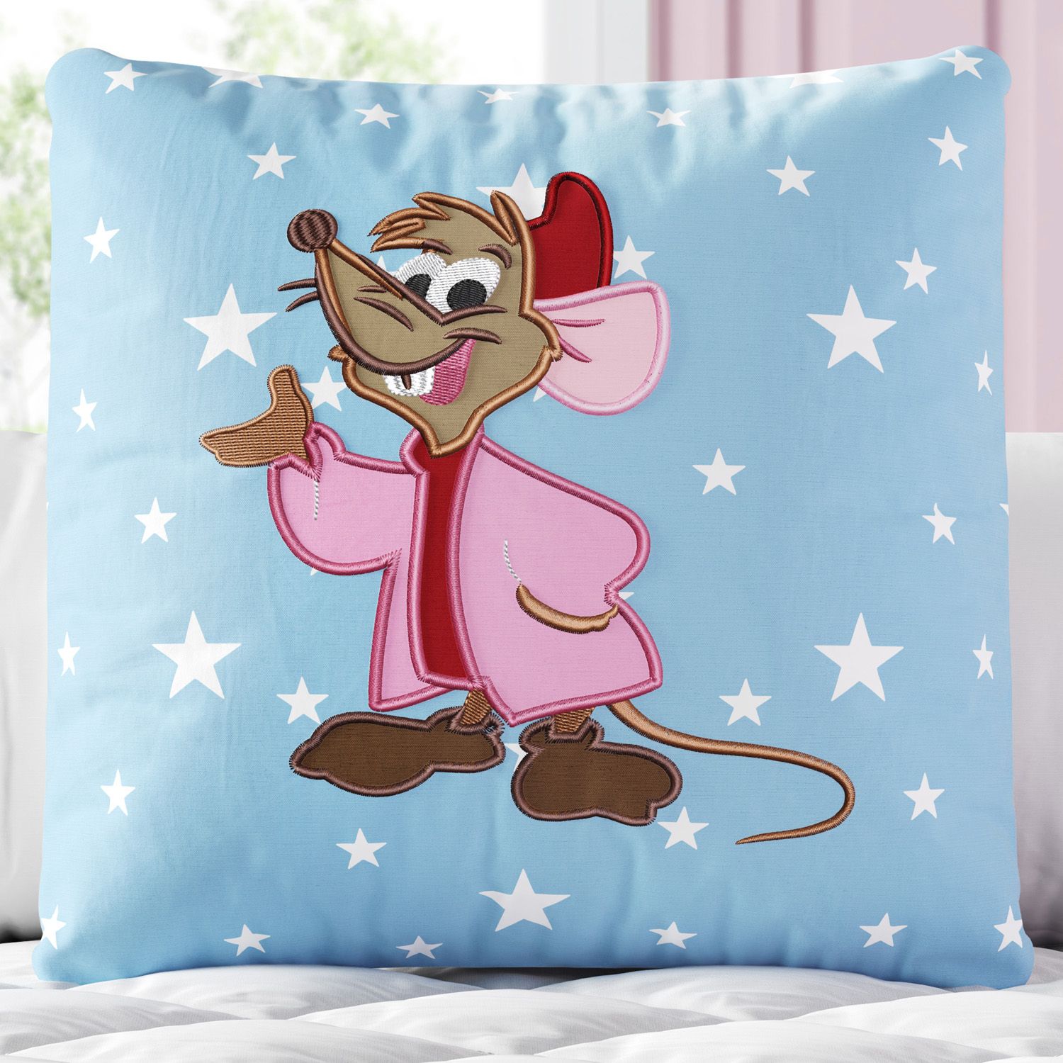 Almofada Quadrada Jaq Princesa Cinderela