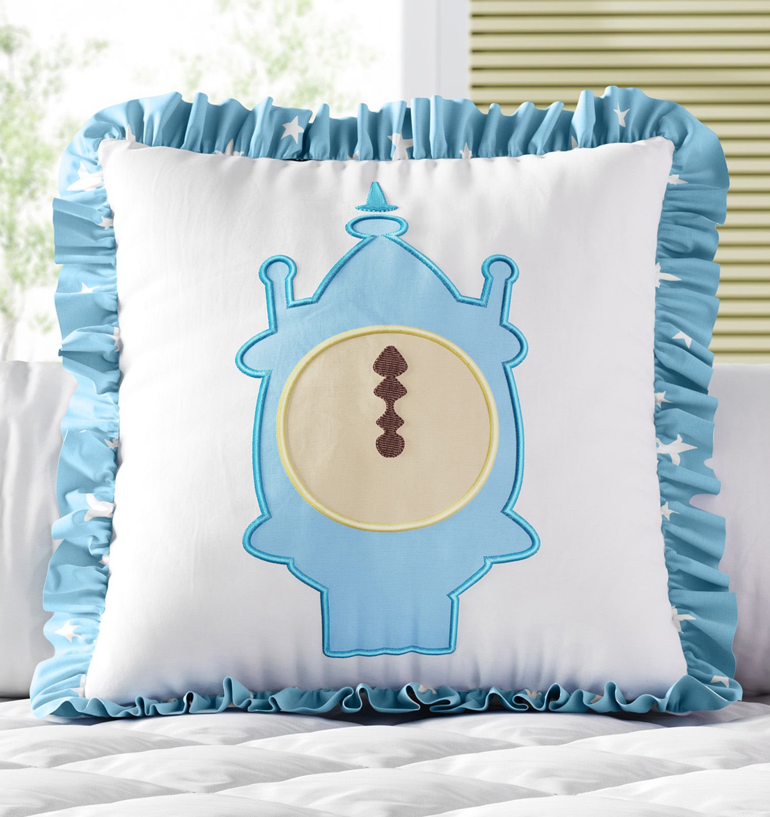 Almofada Quadrada com Babados Relógio Princesa Cinderela