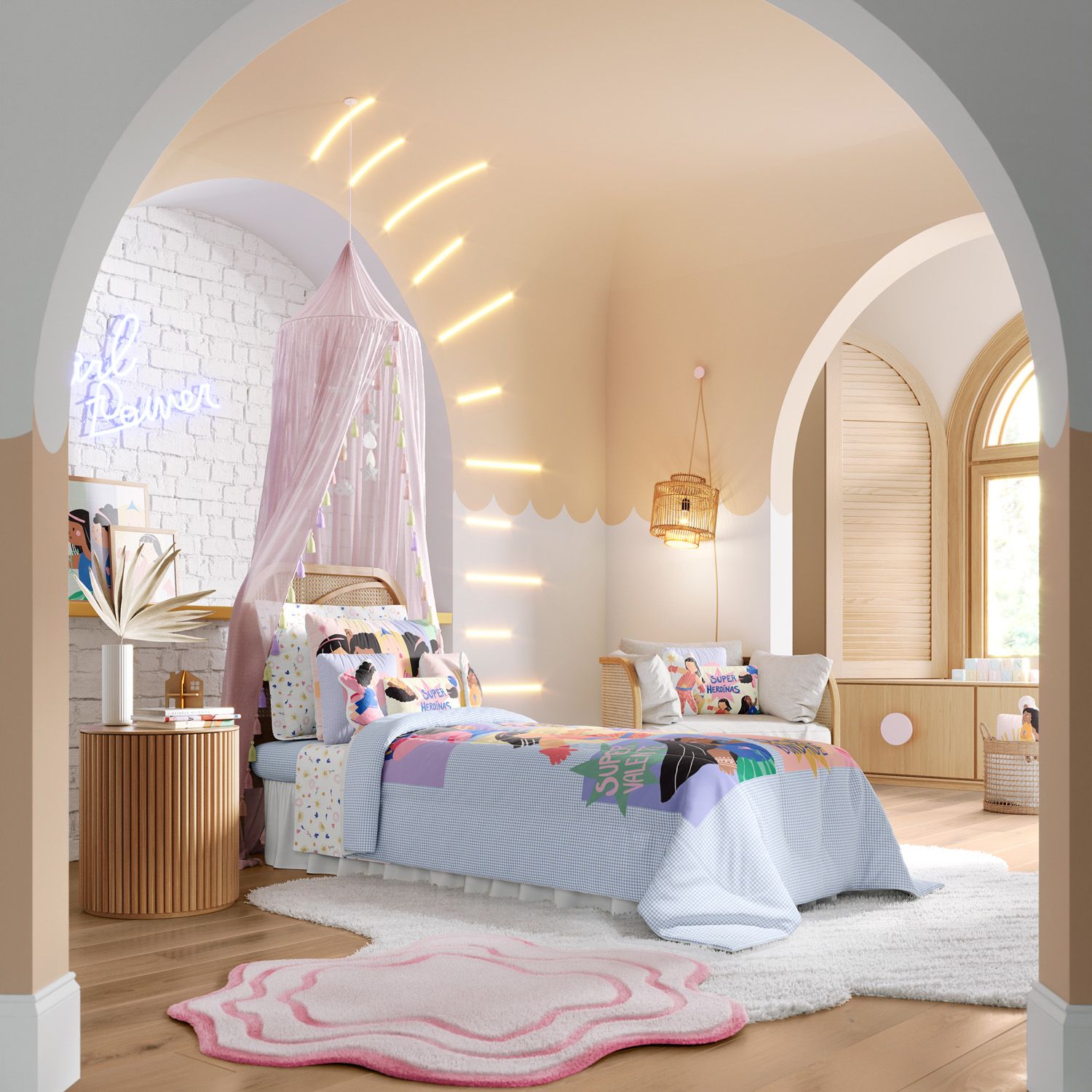 Almofada Quadrada Coração Rosa