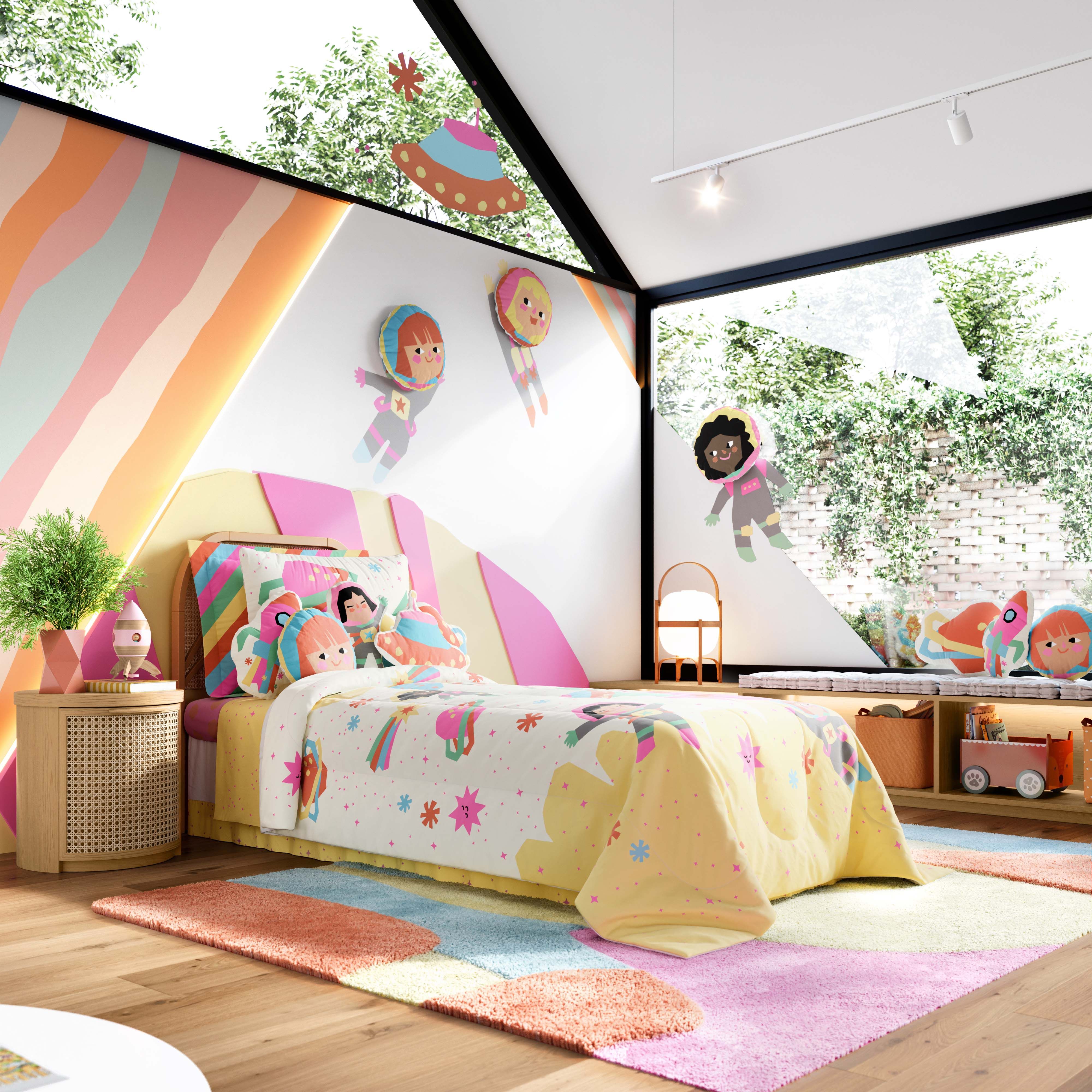 Almofada Redonda Astronauta Sophia Meninas Astronautas