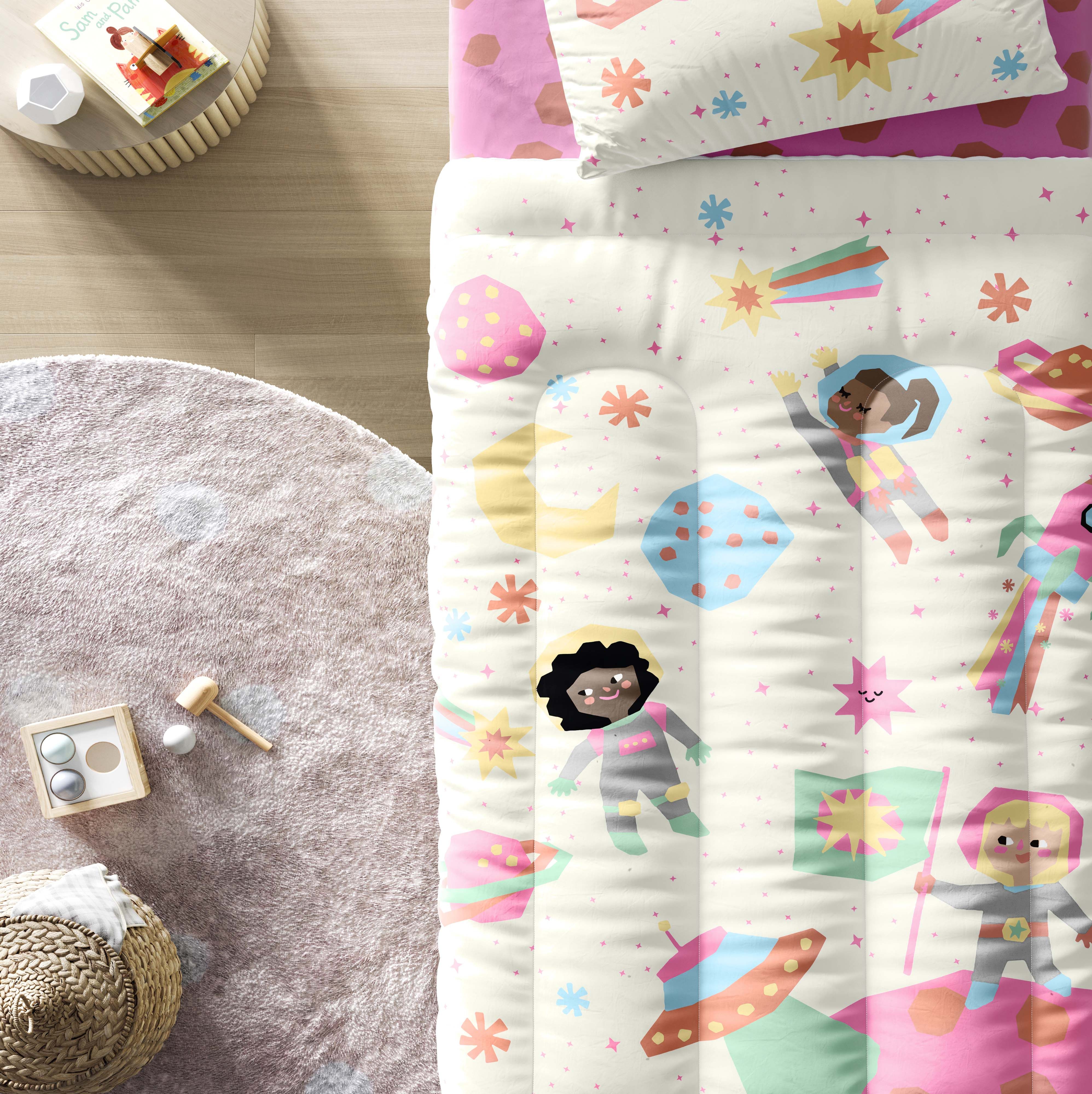 Edredom Infantil Solteiro Meninas Astronautas
