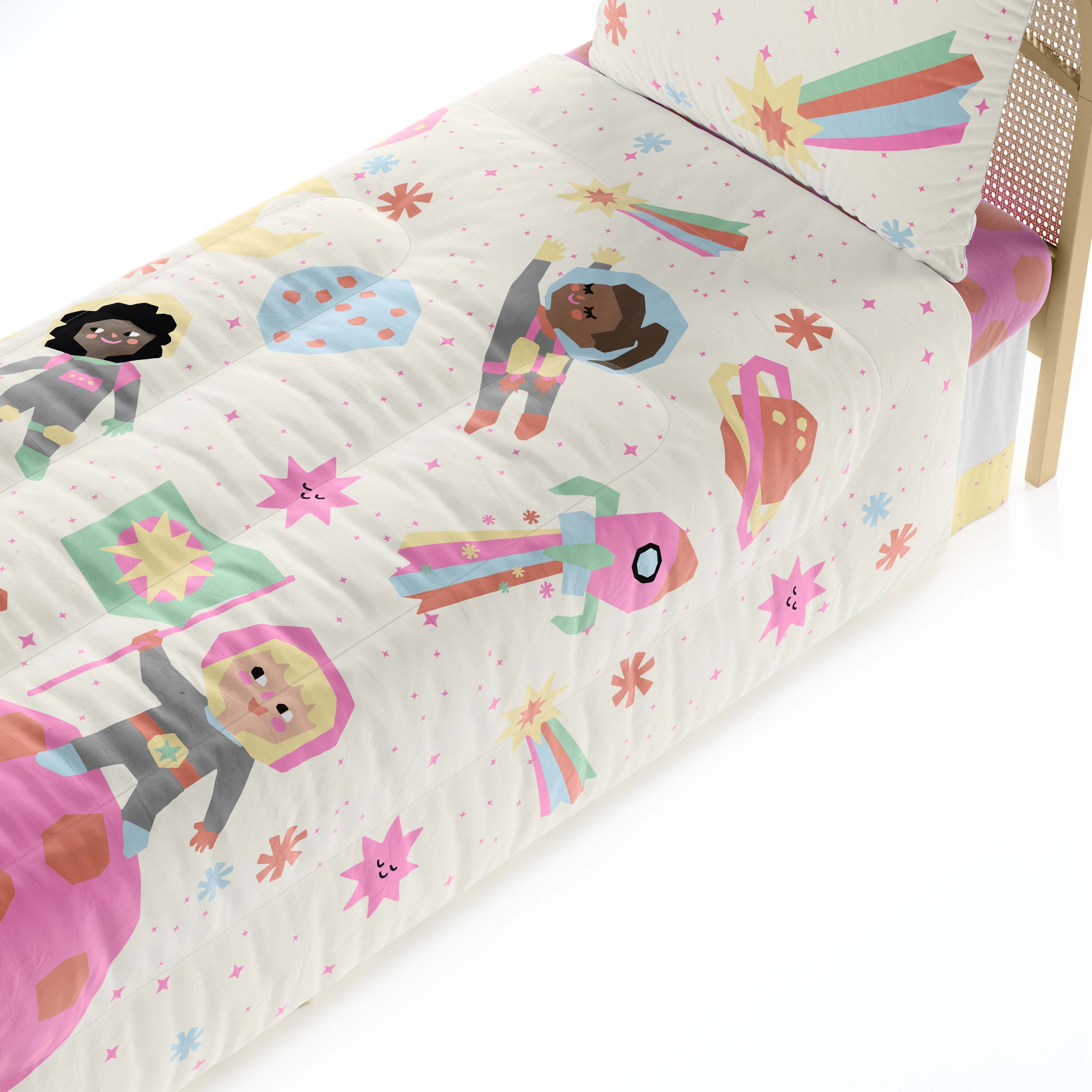 Edredom Infantil Solteiro Meninas Astronautas
