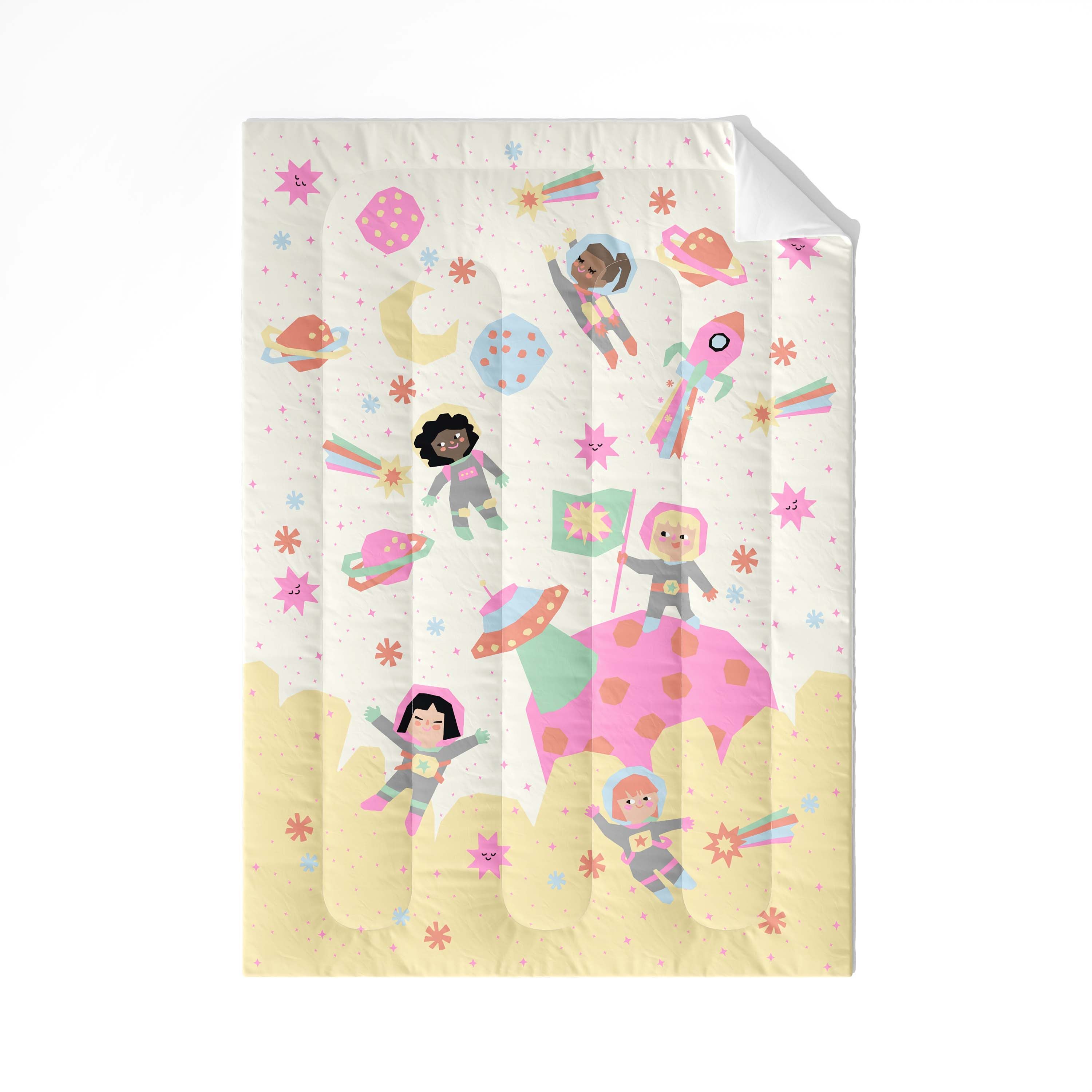 Edredom Infantil Solteiro Meninas Astronautas