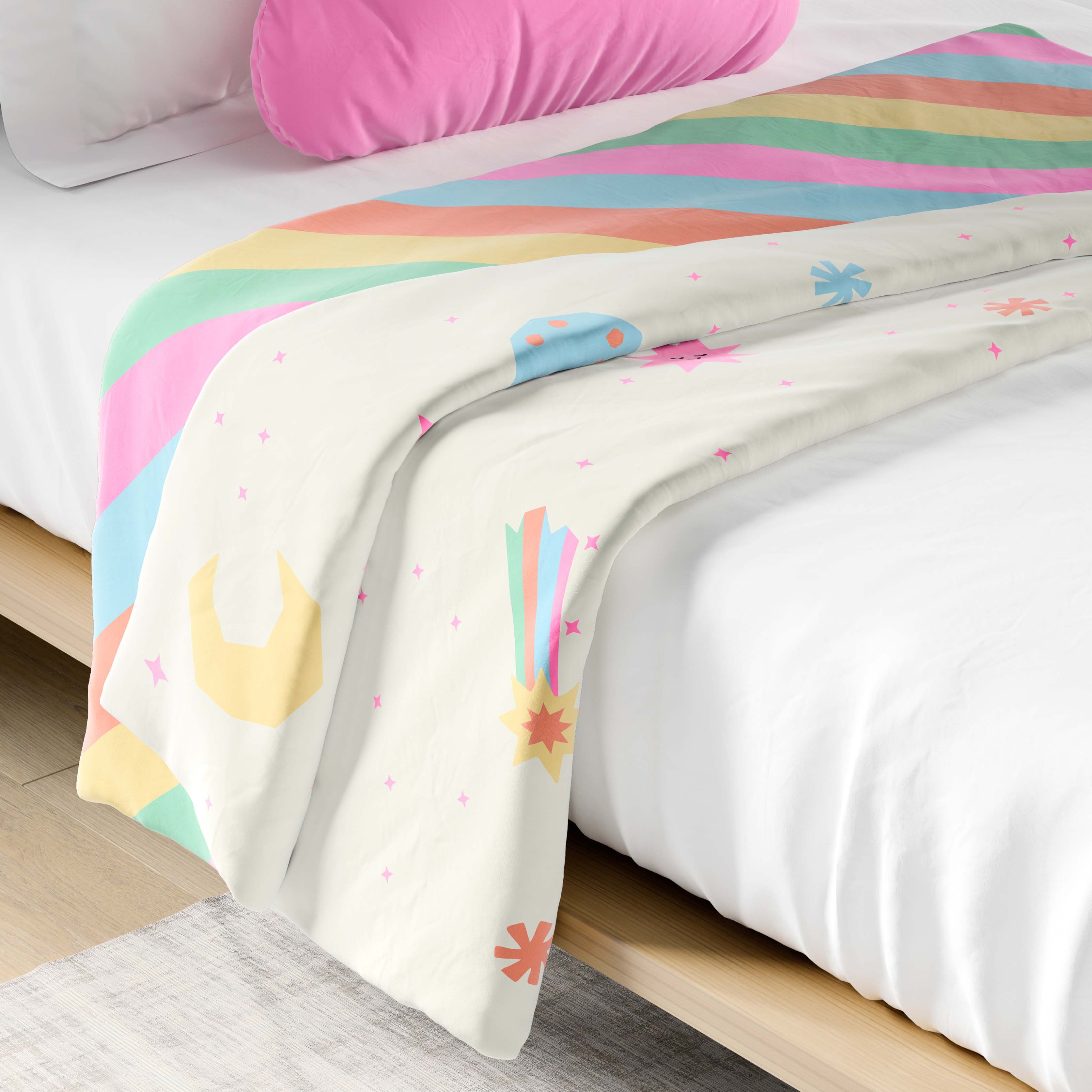 Manta Infantil Solteiro Meninas Astronautas 1,20M