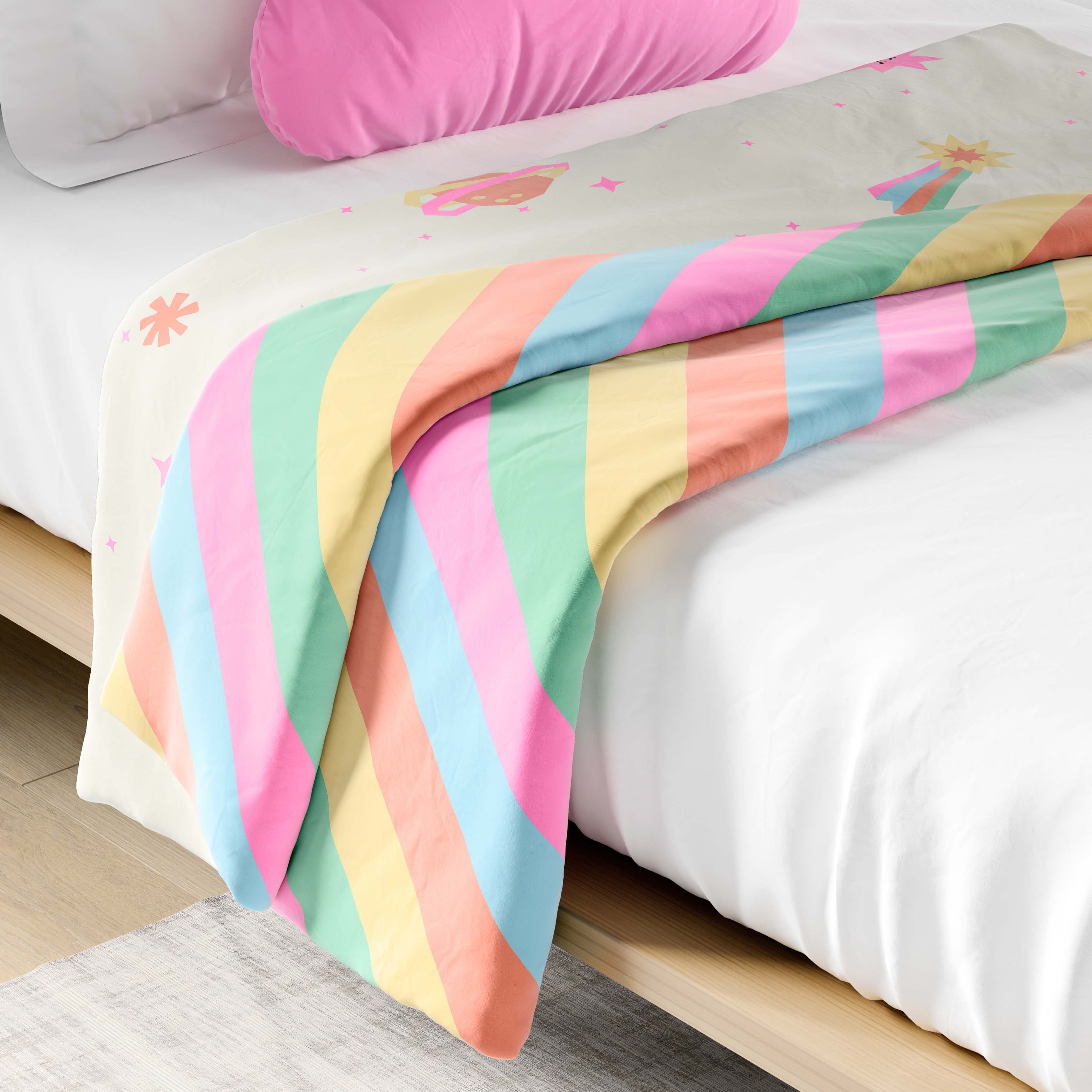 Manta Infantil Solteiro Meninas Astronautas 1,20M