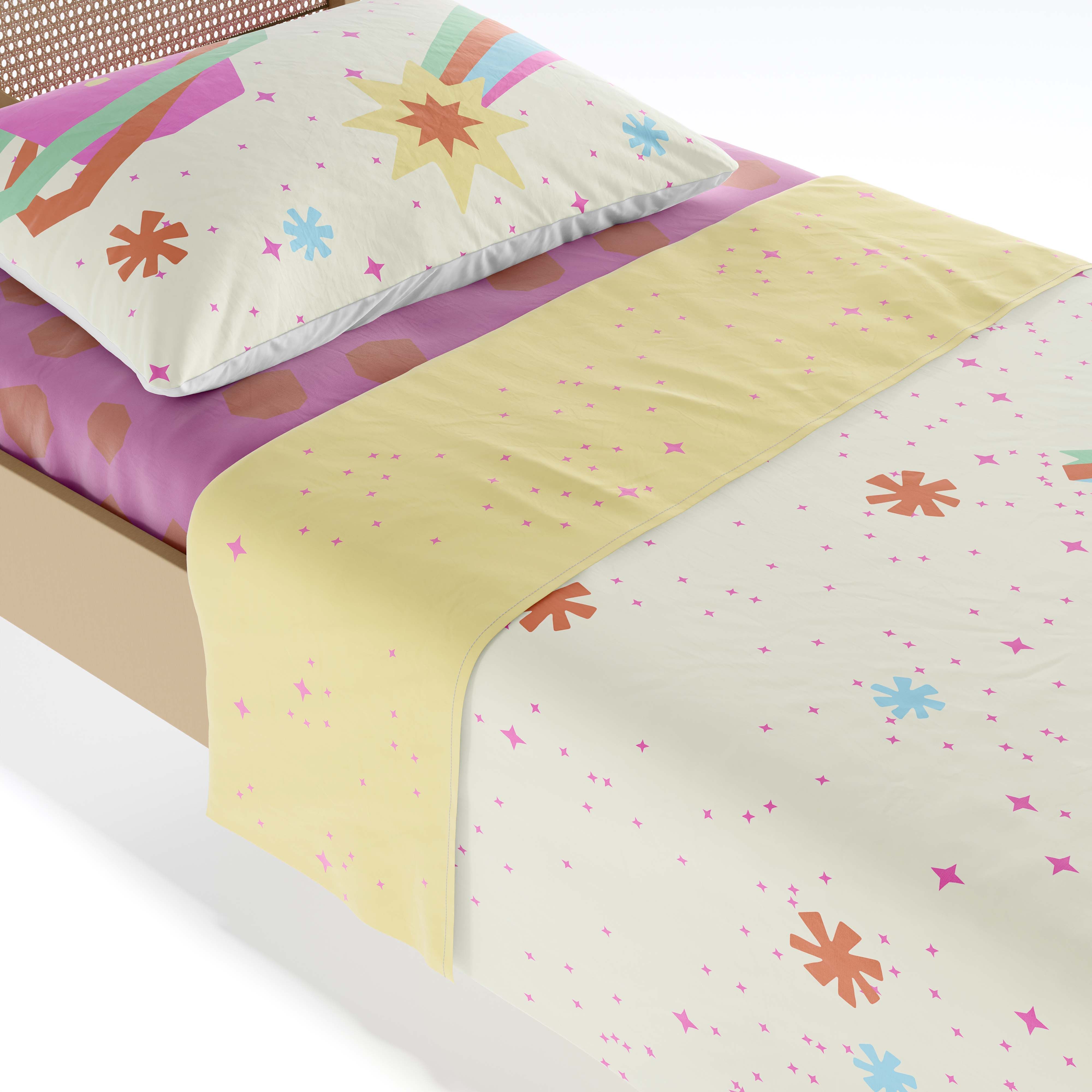 Jogo de Lençol Infantil Solteiro Meninas Astronautas