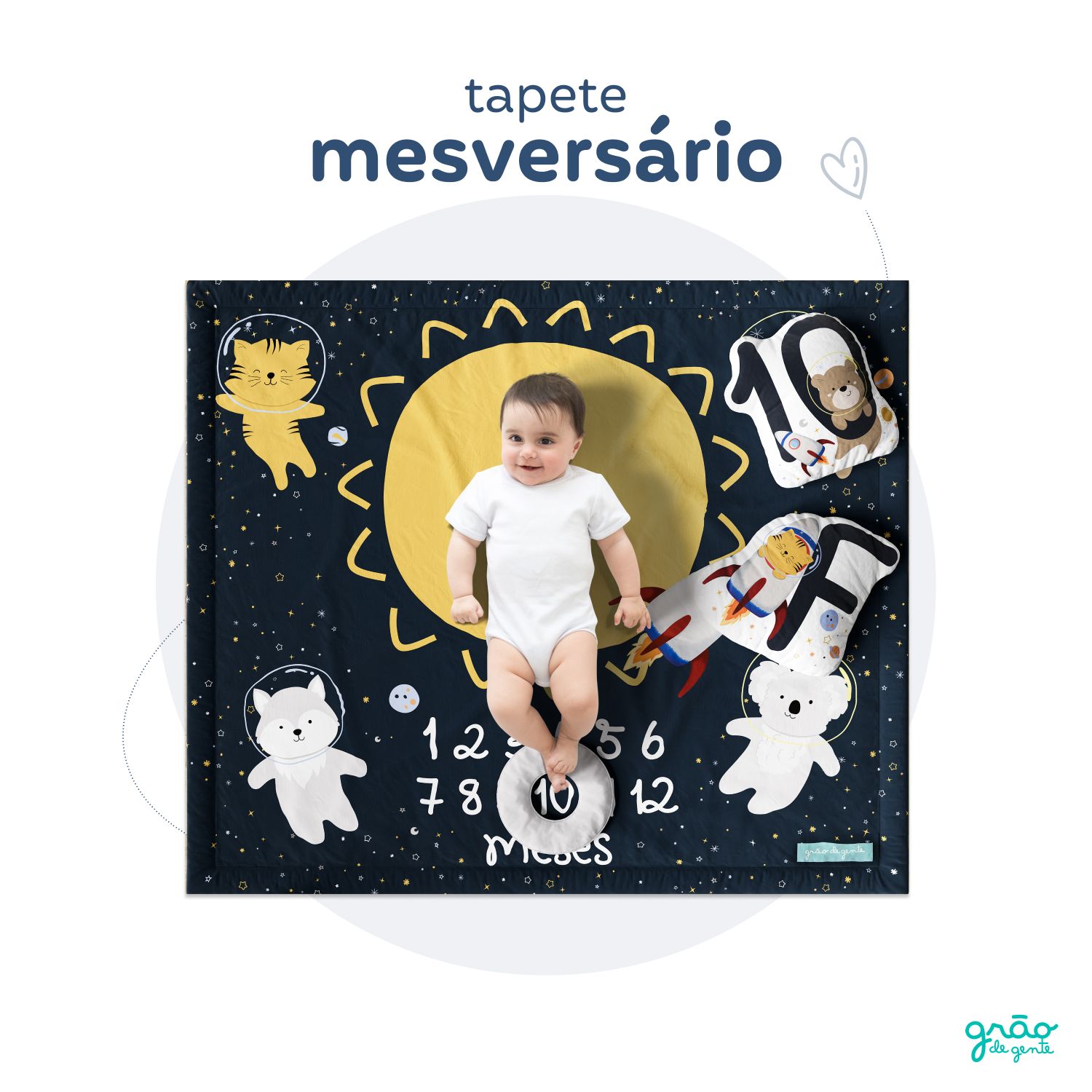 Tapete Mesversário Amiguinhos Astronauta