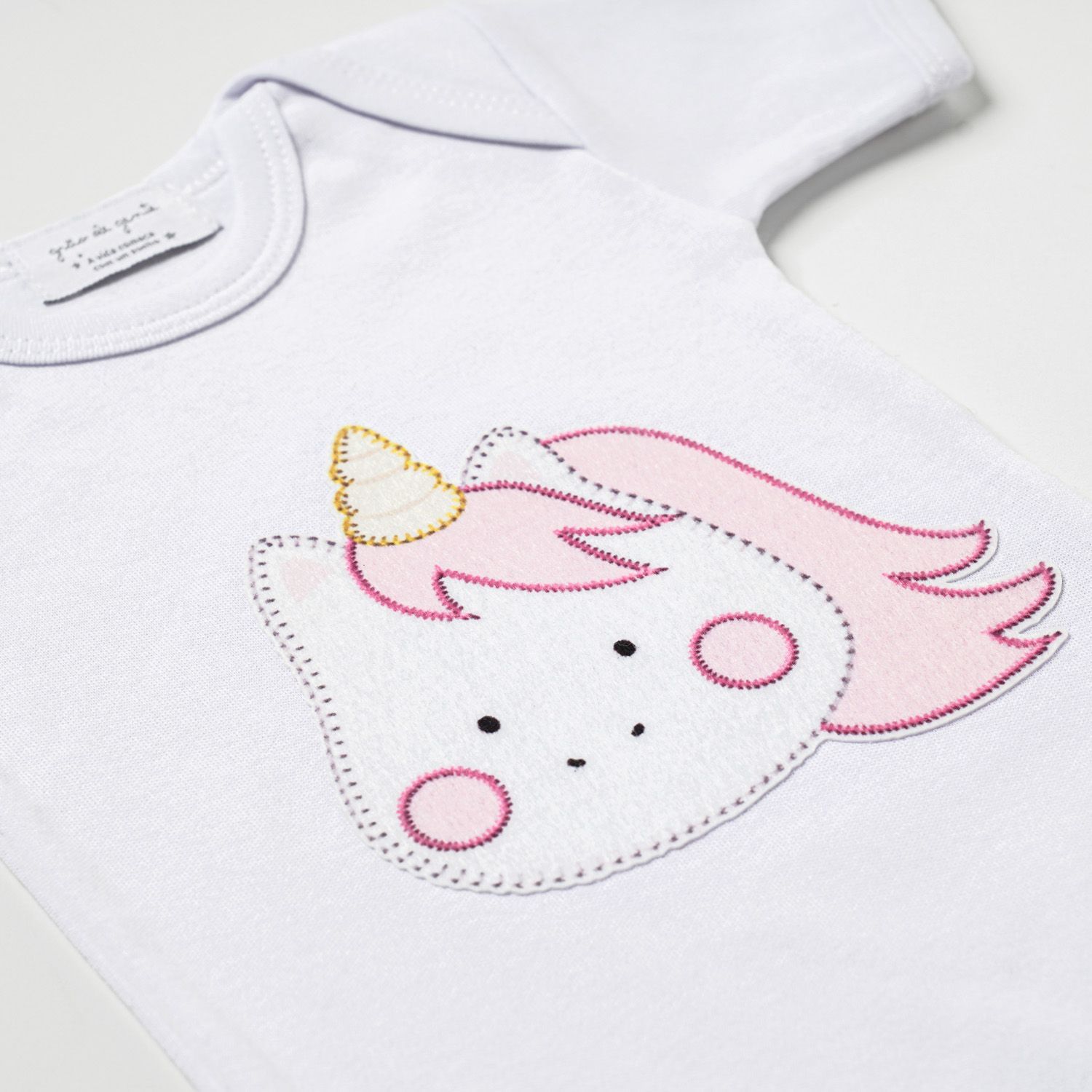 Body Manga Curta Amiguinho Unicórnio Tam P