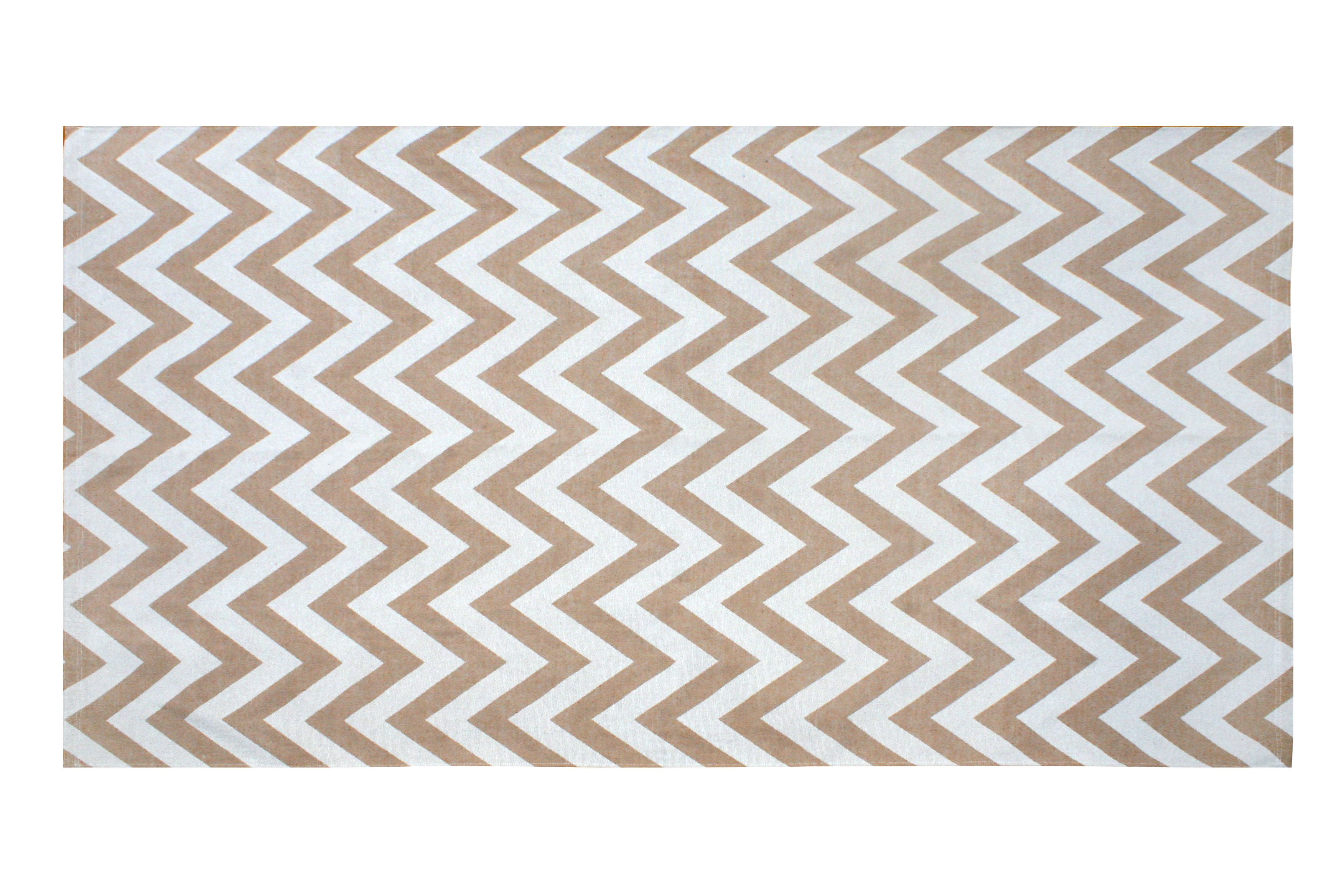 Tapete Retangular Chevron Bege 1,50m