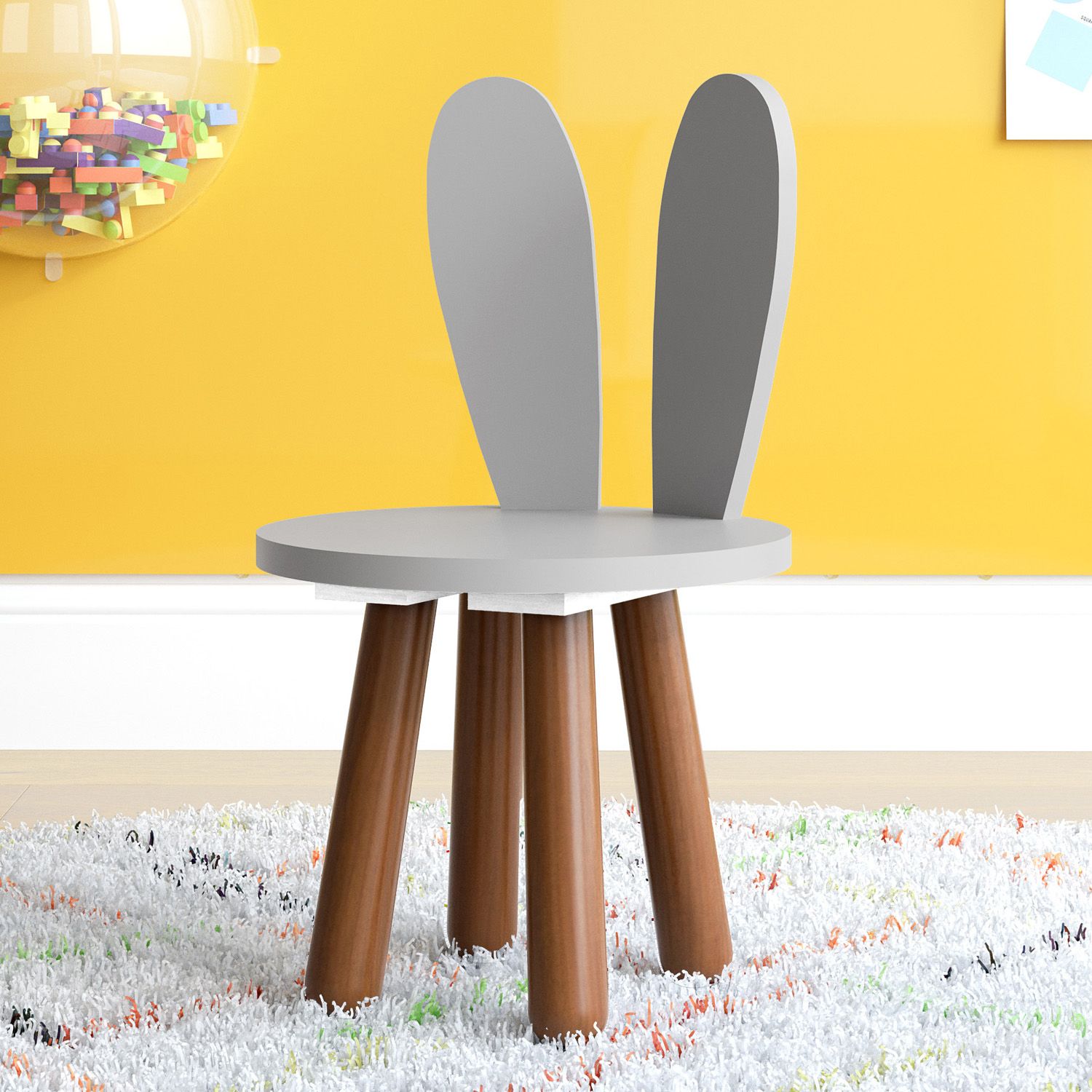 Cadeira Infantil Branco Orelhinhas Coelho