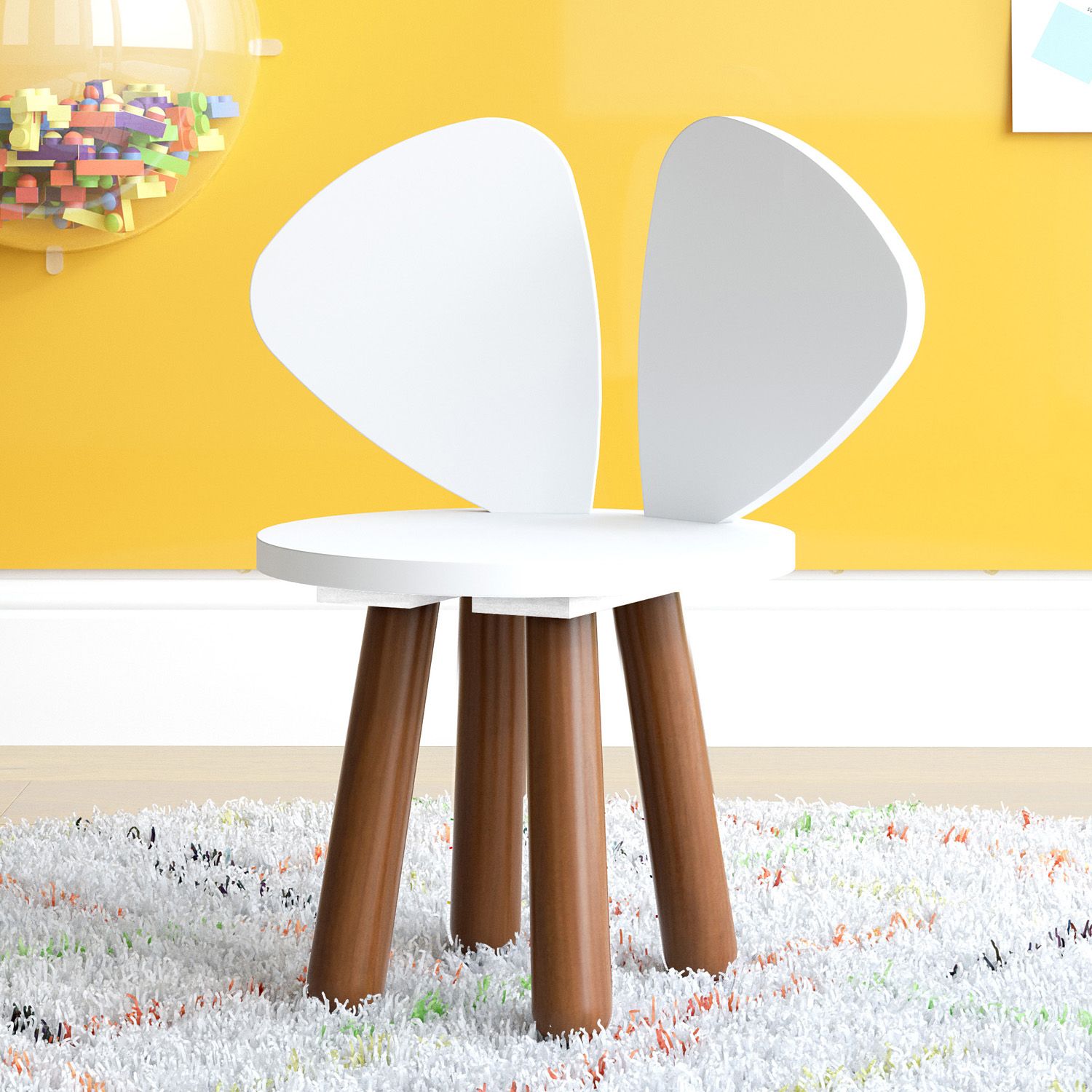 Cadeira Infantil Branco Orelhinhas Auau