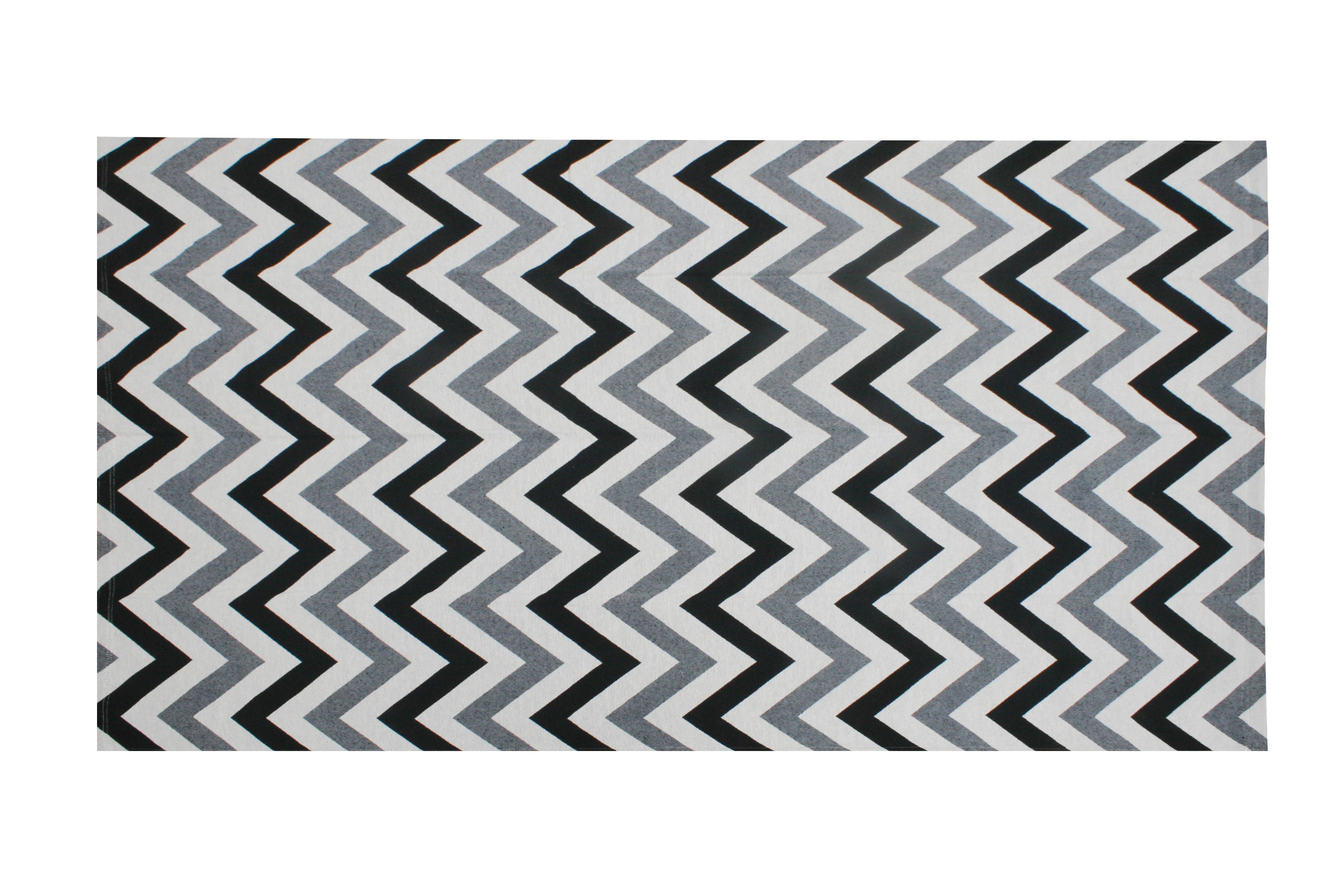 Tapete Retangular Zig Zag Azul 1,50m