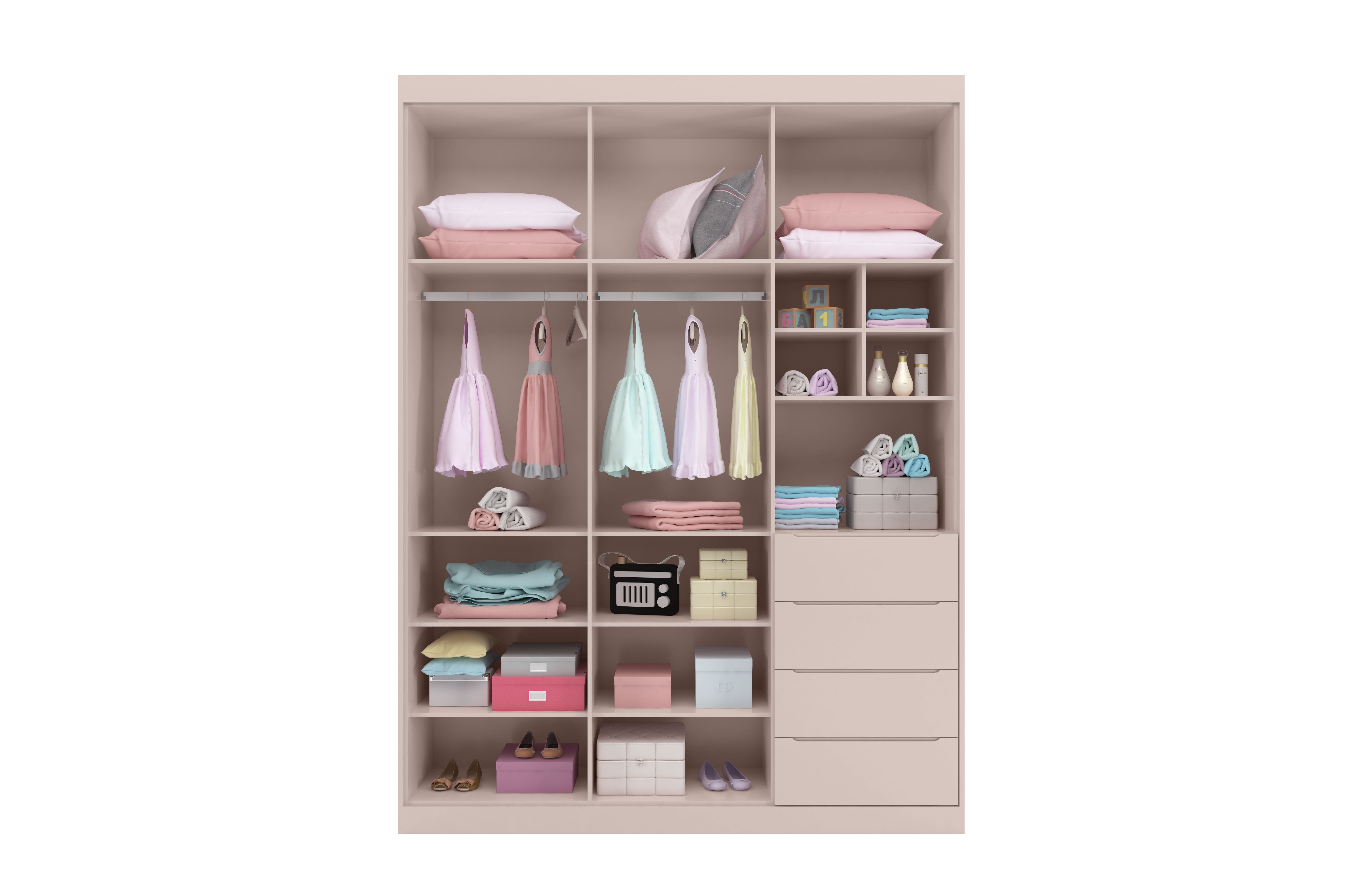 Guarda Roupa Infantil Branco 3 Portas Pérola